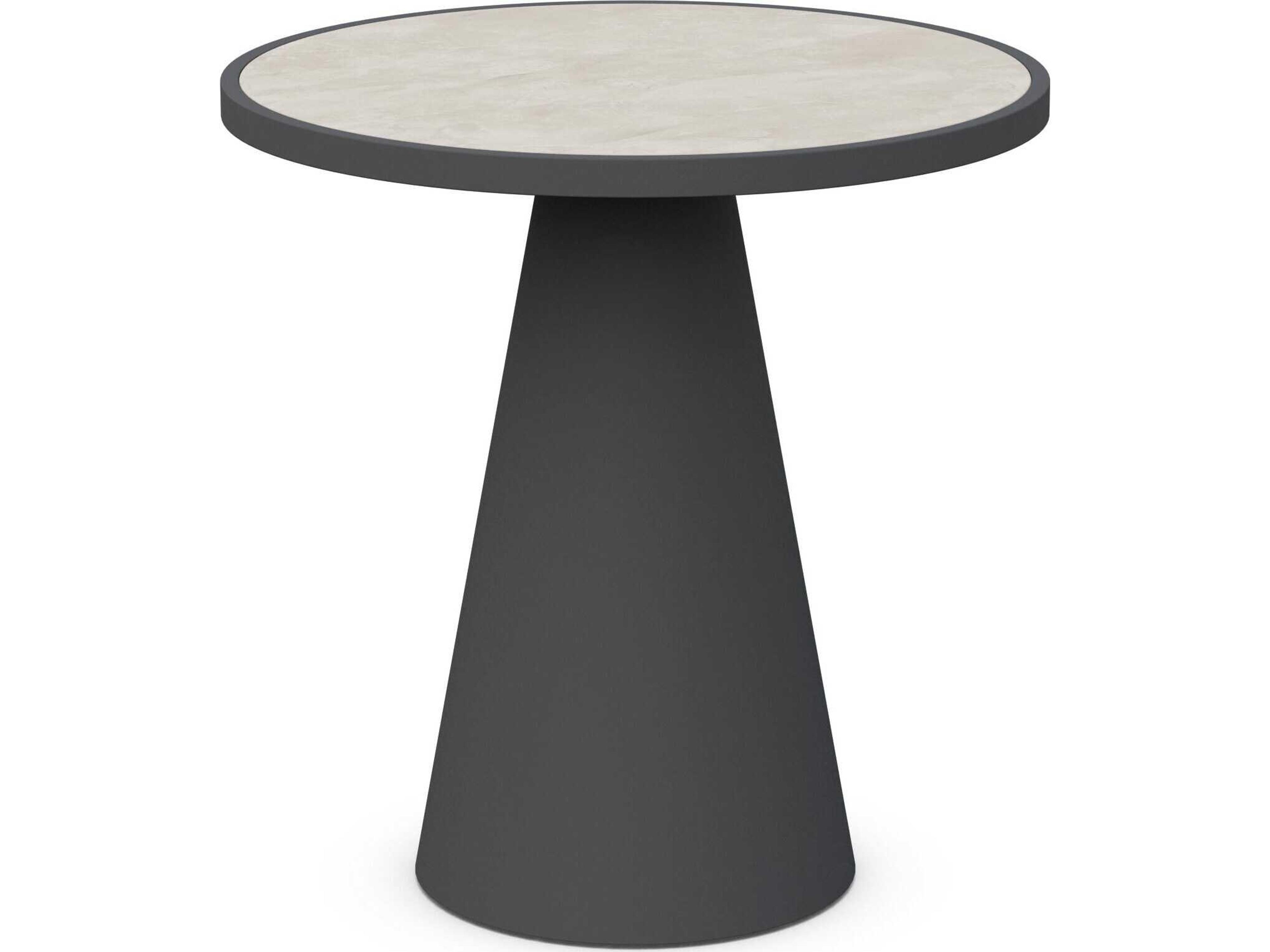 Azzurro Living Leon Matte Charcoal Aluminum Round Counter Table