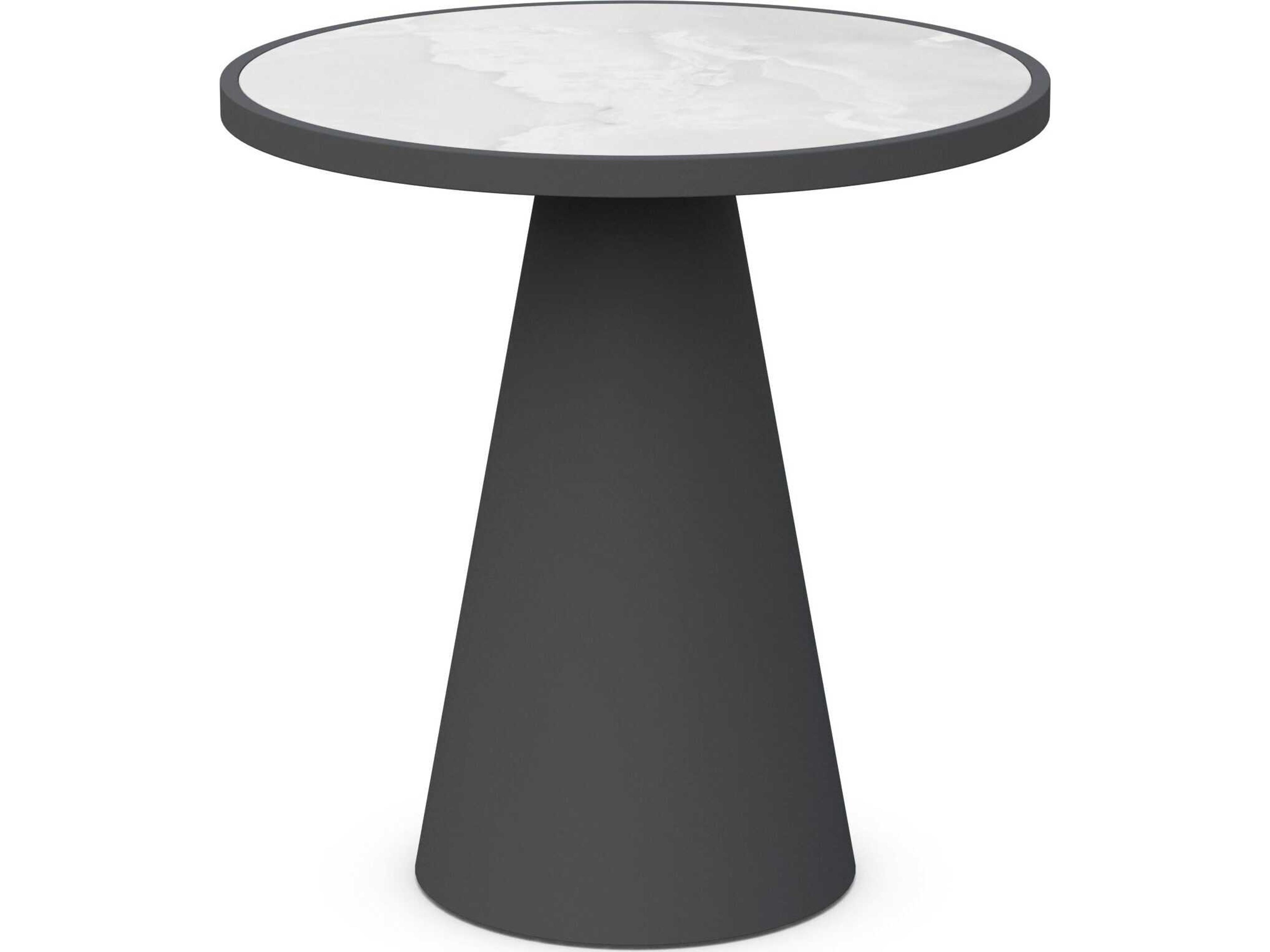 Azzurro Living Leon Matte Charcoal Aluminum Round Counter Table