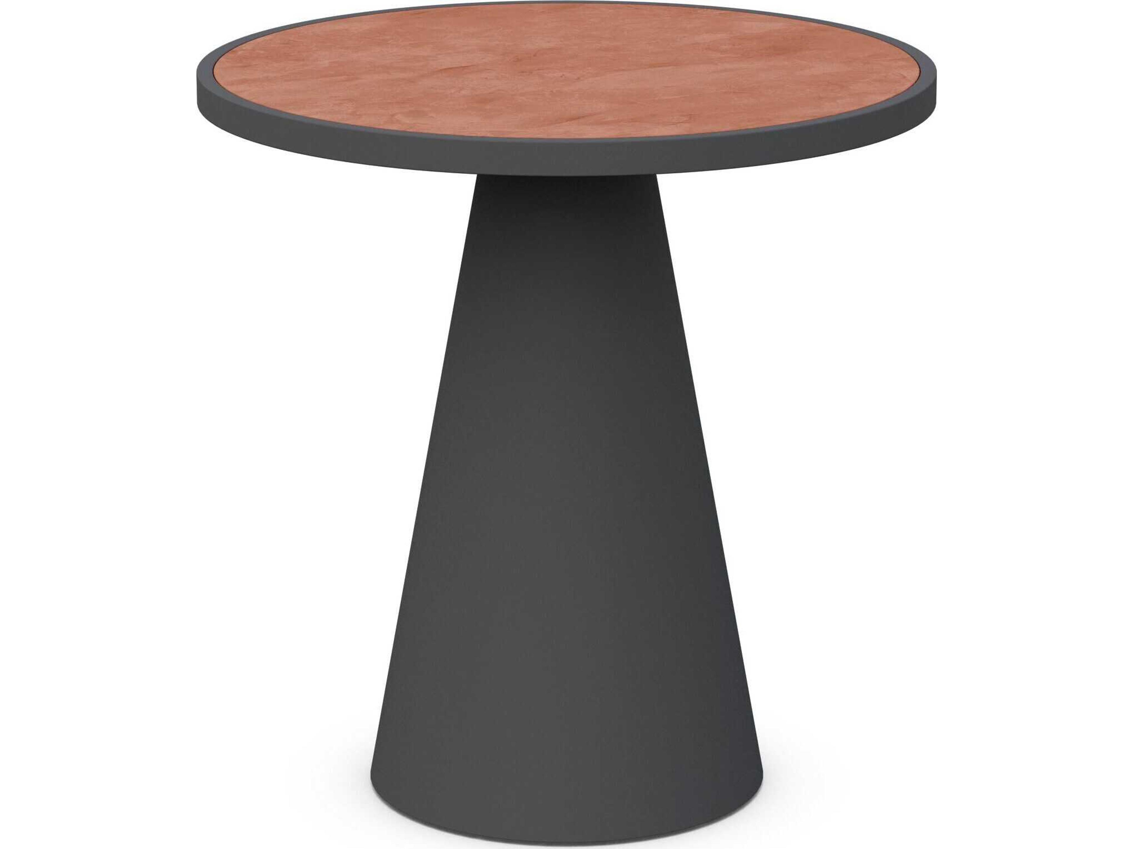 Azzurro Living Leon Matte Charcoal Aluminum Round Counter Table
