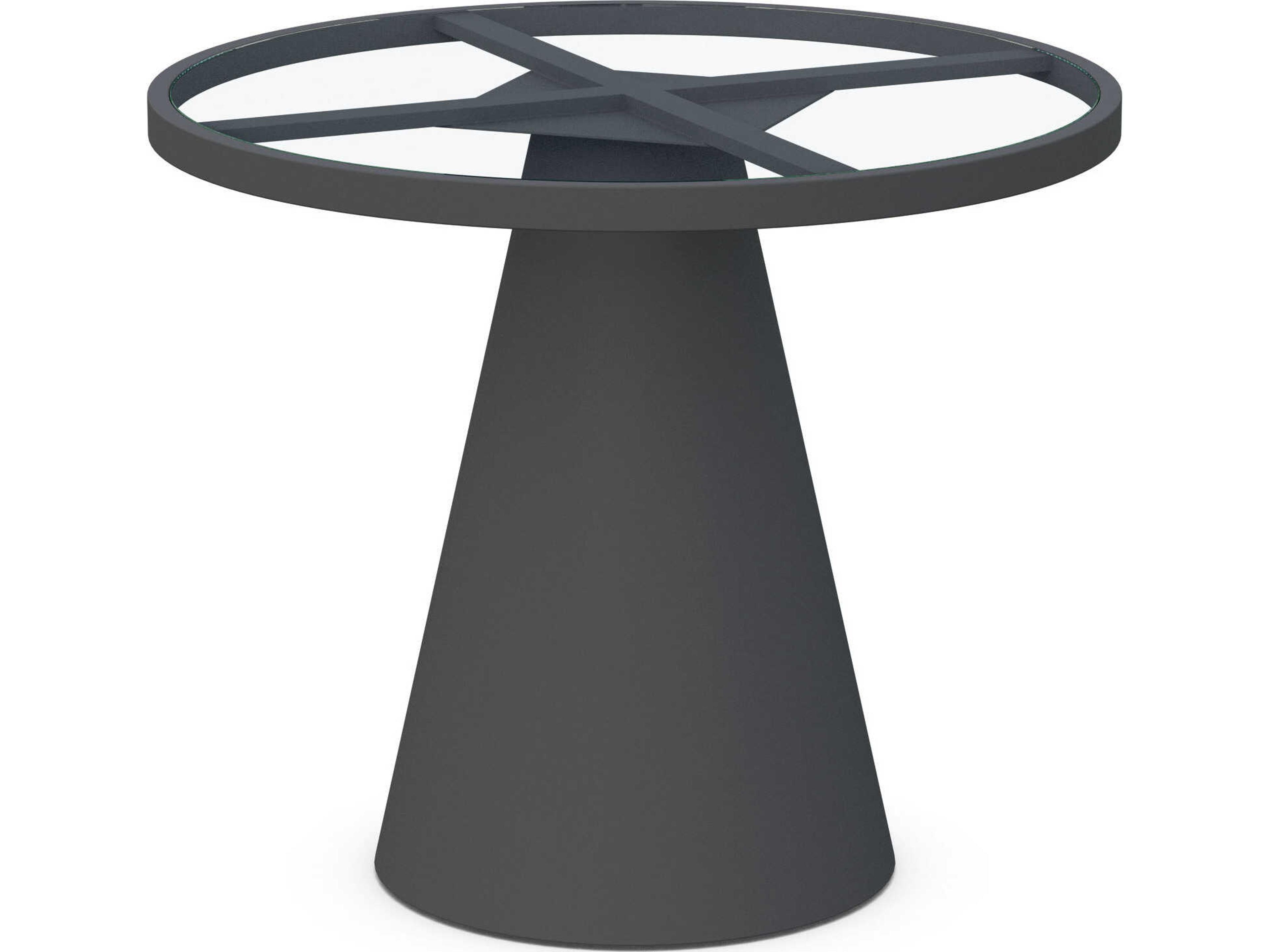 Azzurro Living Leon Matte Charcoal Aluminum Round Dining Table