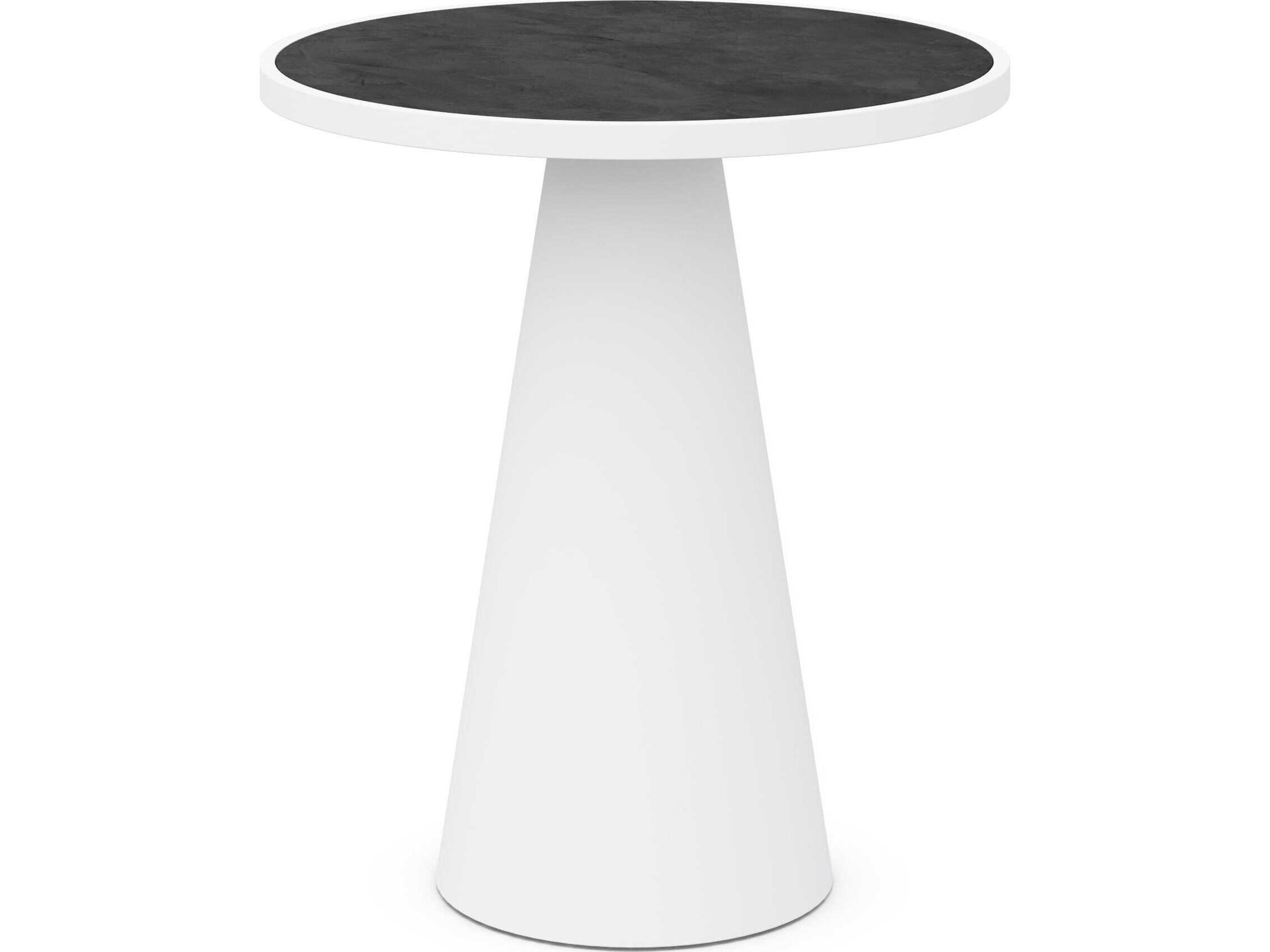 Azzurro Living Leon Matte White Aluminum Round Bar Table