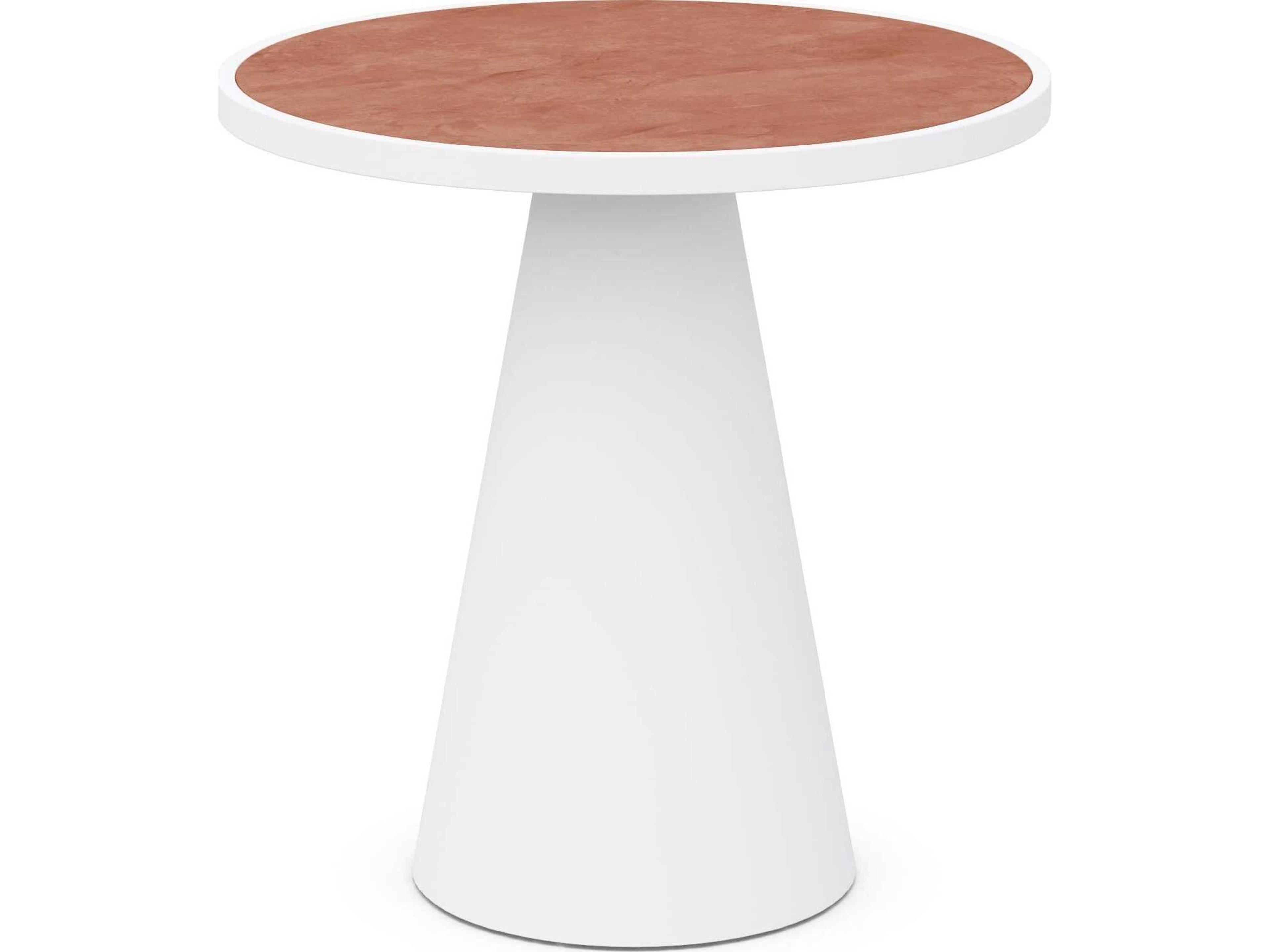Azzurro Living Leon Matte White Aluminum Round Counter Table