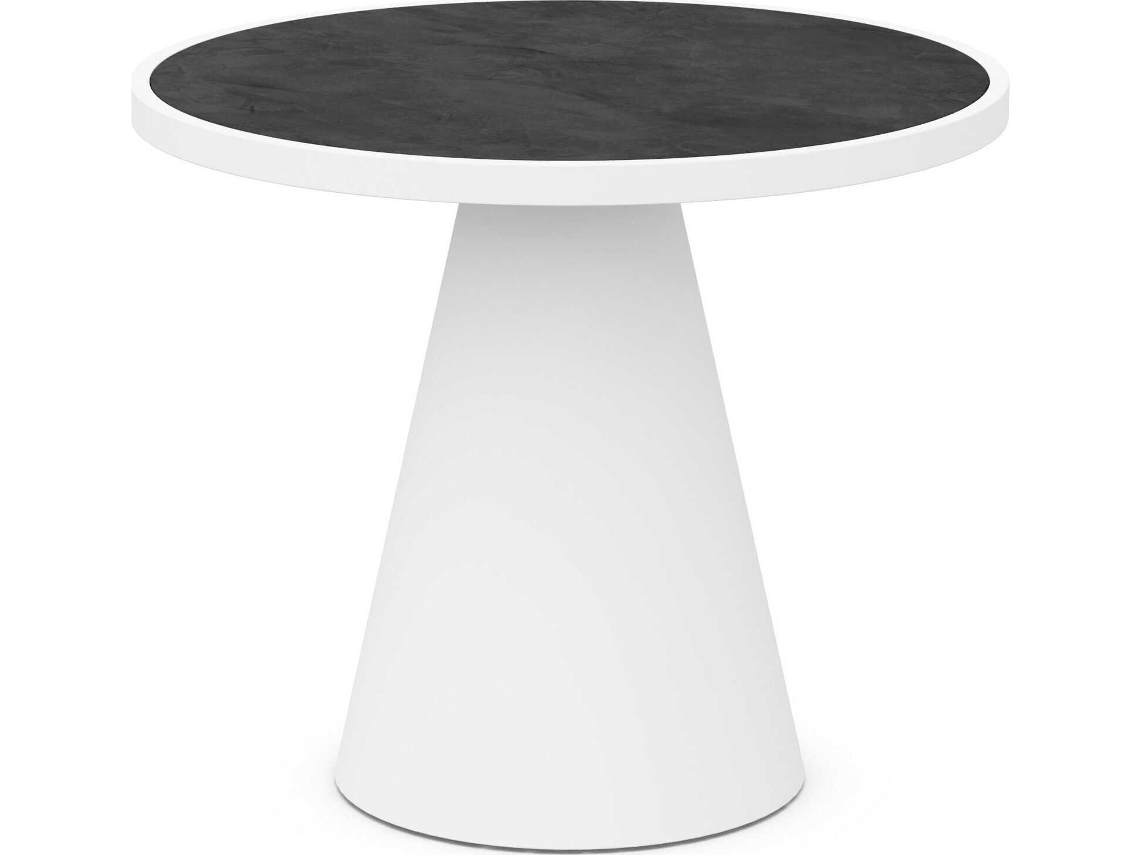 Azzurro Living Leon Matte White Aluminum Round Dining Table