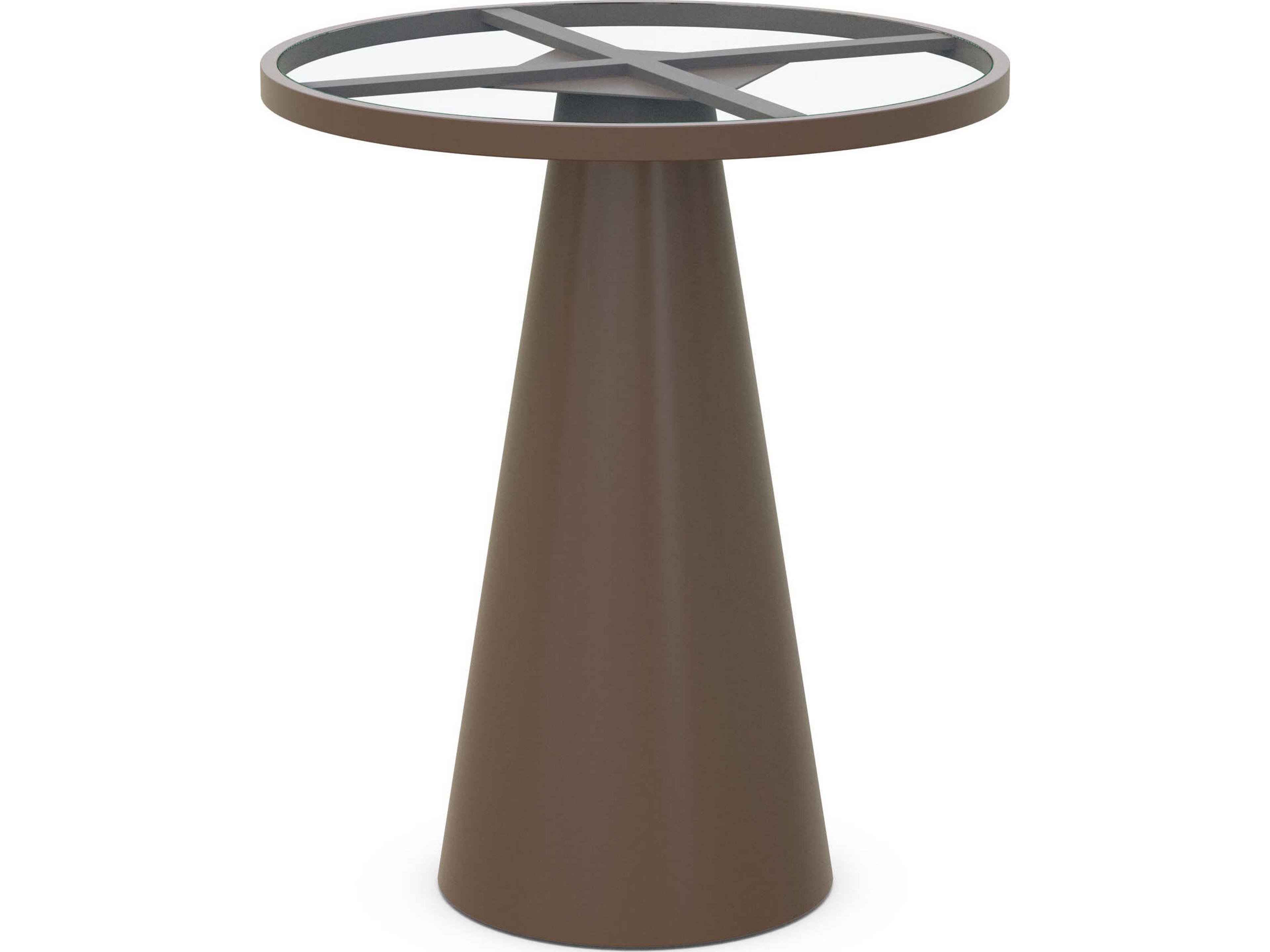 Leon Matte Bronze Aluminum Round Bar Table