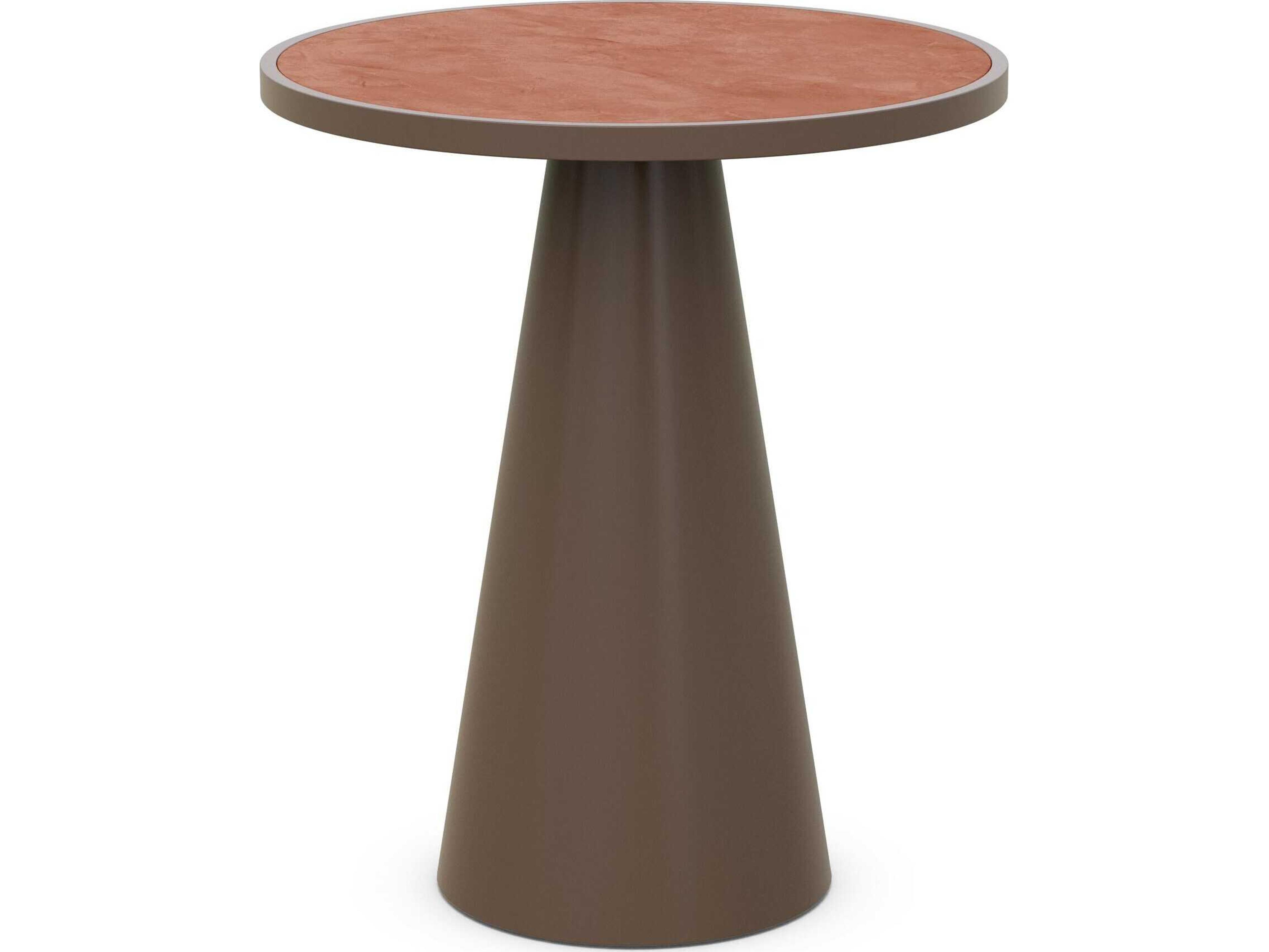 Leon Matte Bronze Aluminum Round Bar Table