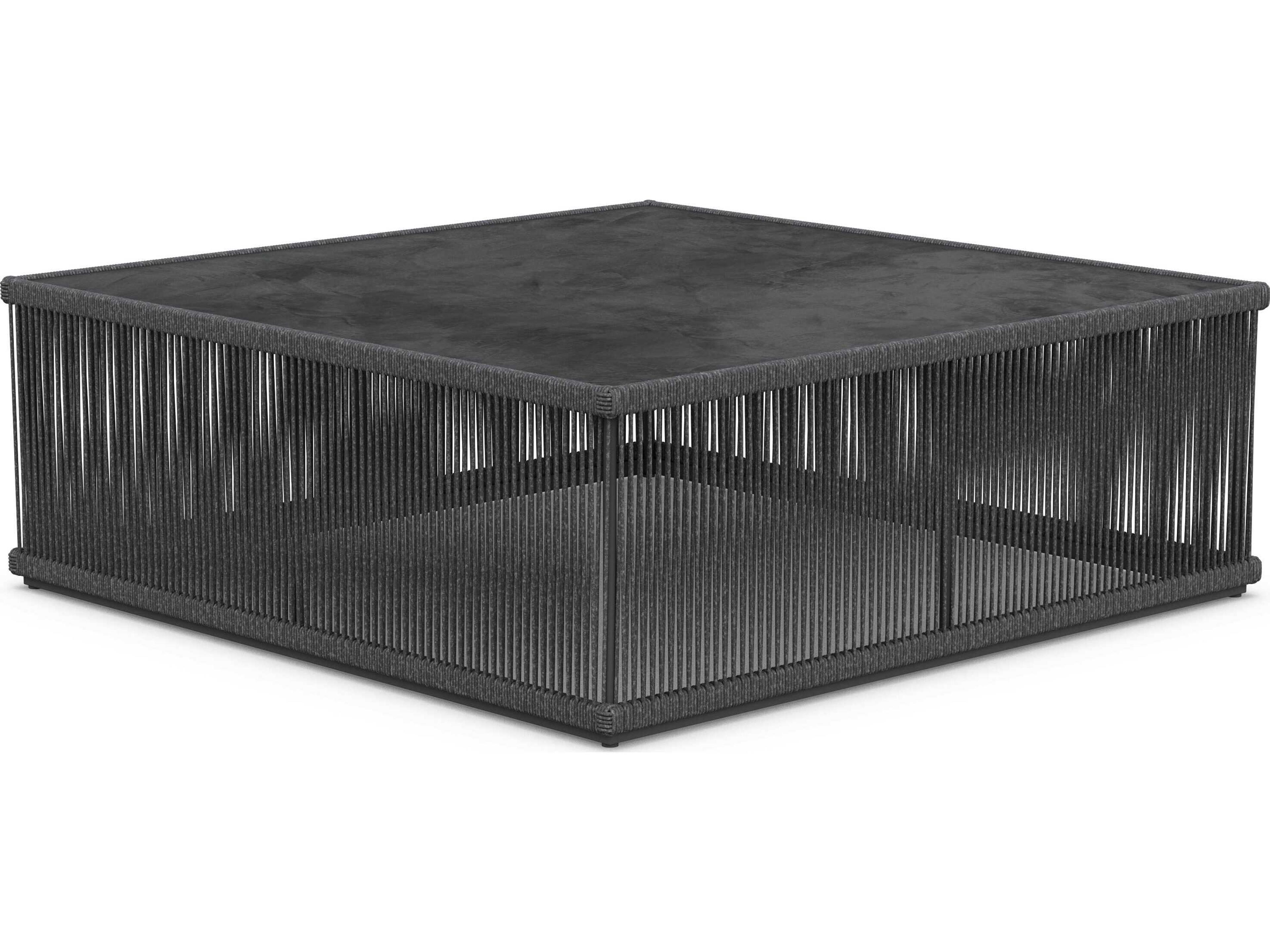 Azzurro Living Malta Pebble All-weather Textelene Rope Square Coffee Table