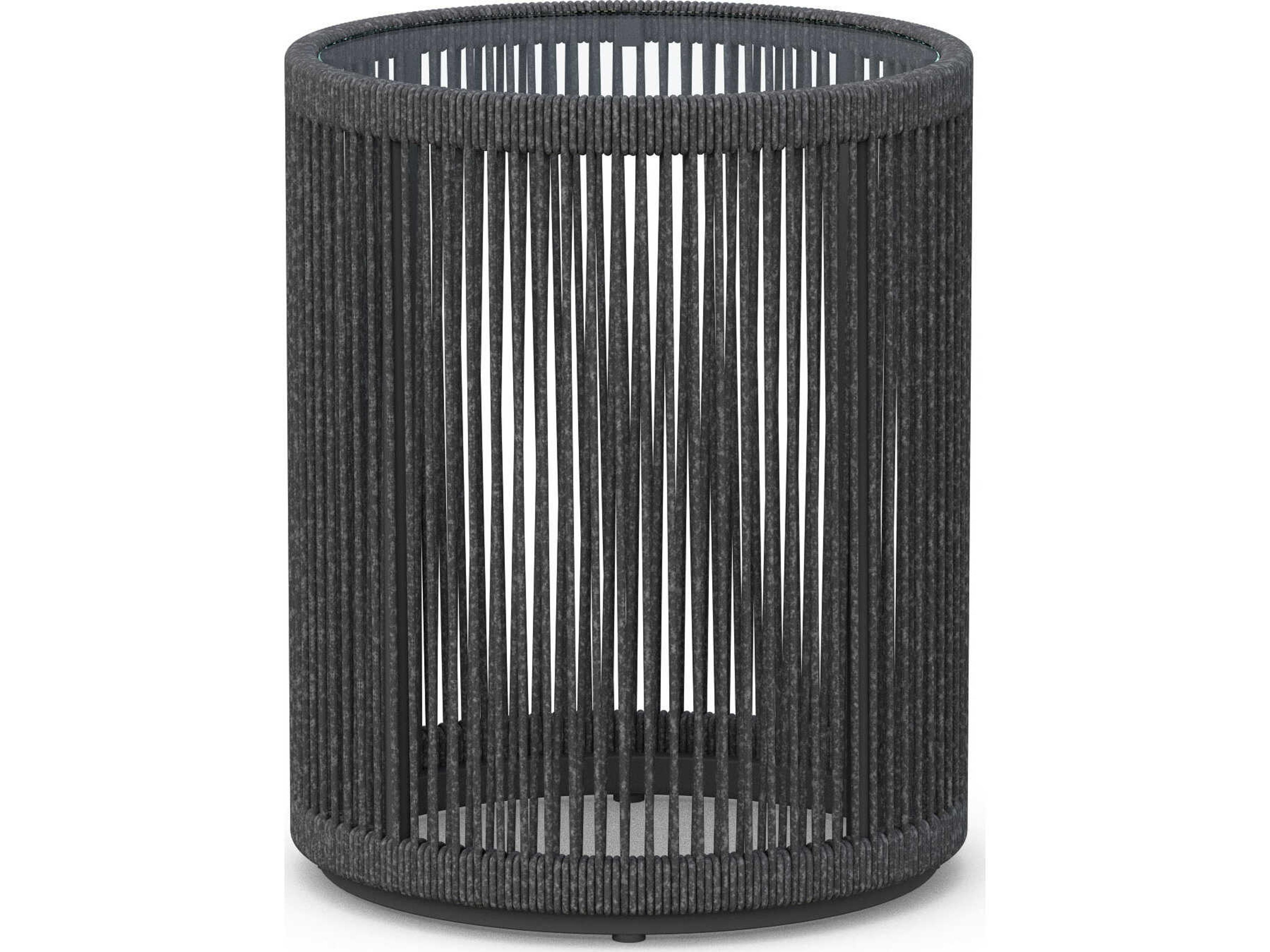 Azzurro Living Malta Pebble All-weather Textelene Rope Round End Table