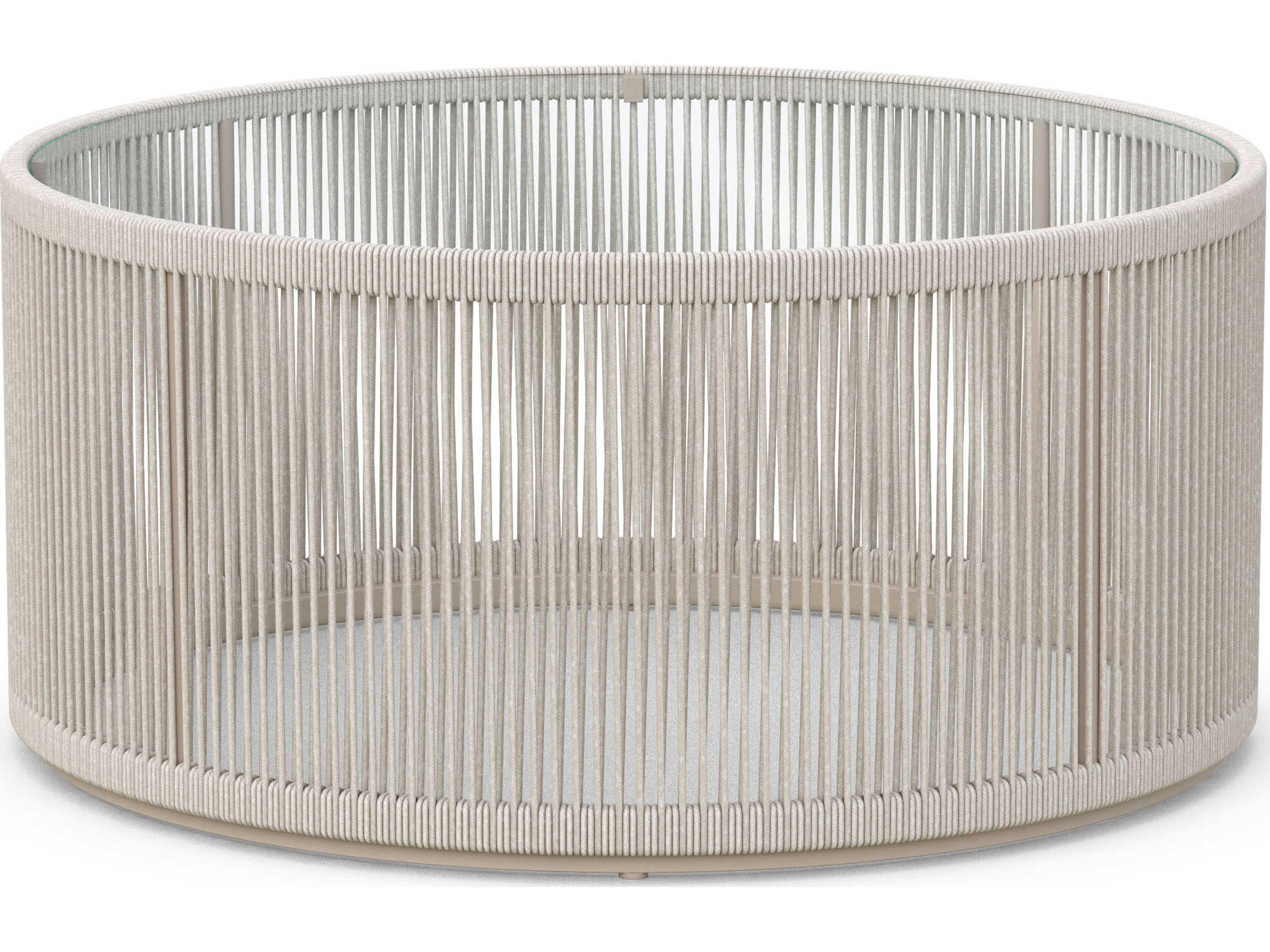 Azzurro Living Malta Birch All-weathertextelene Rope Round Coffee Table