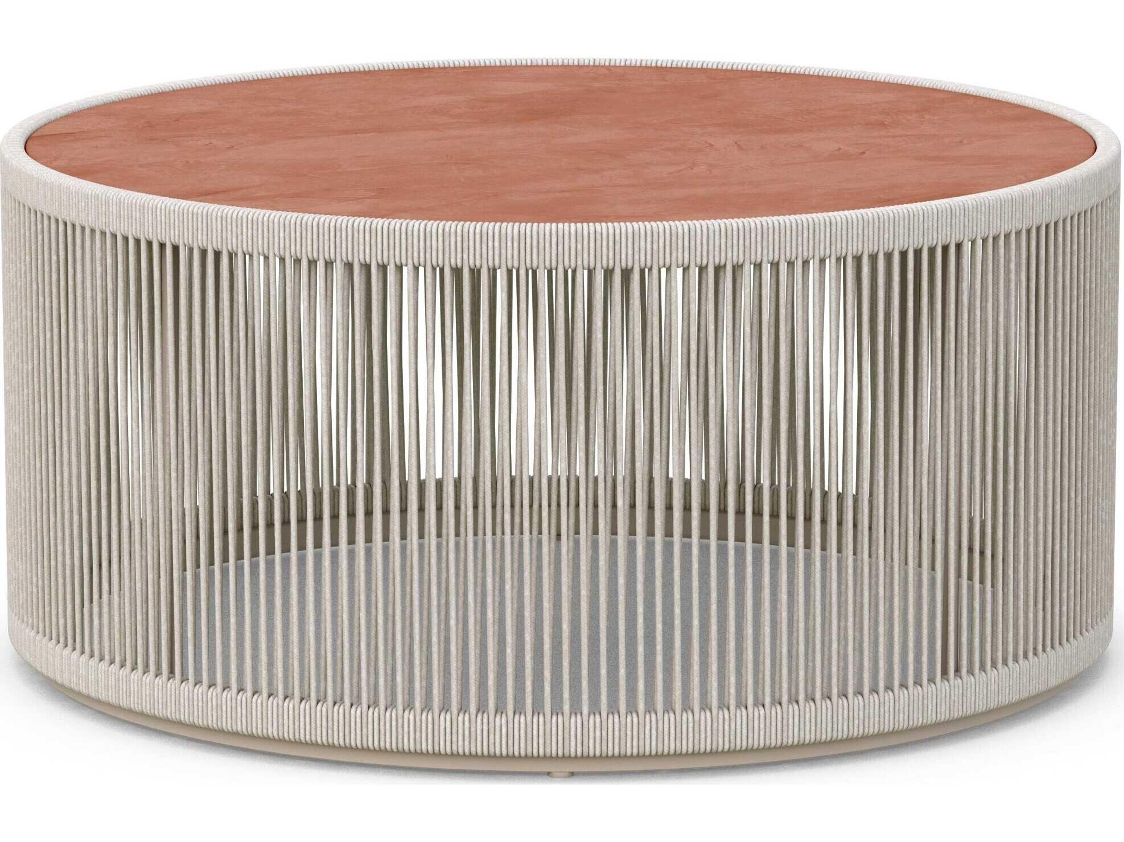 Azzurro Living Malta Birch All-weathertextelene Rope Round Coffee Table