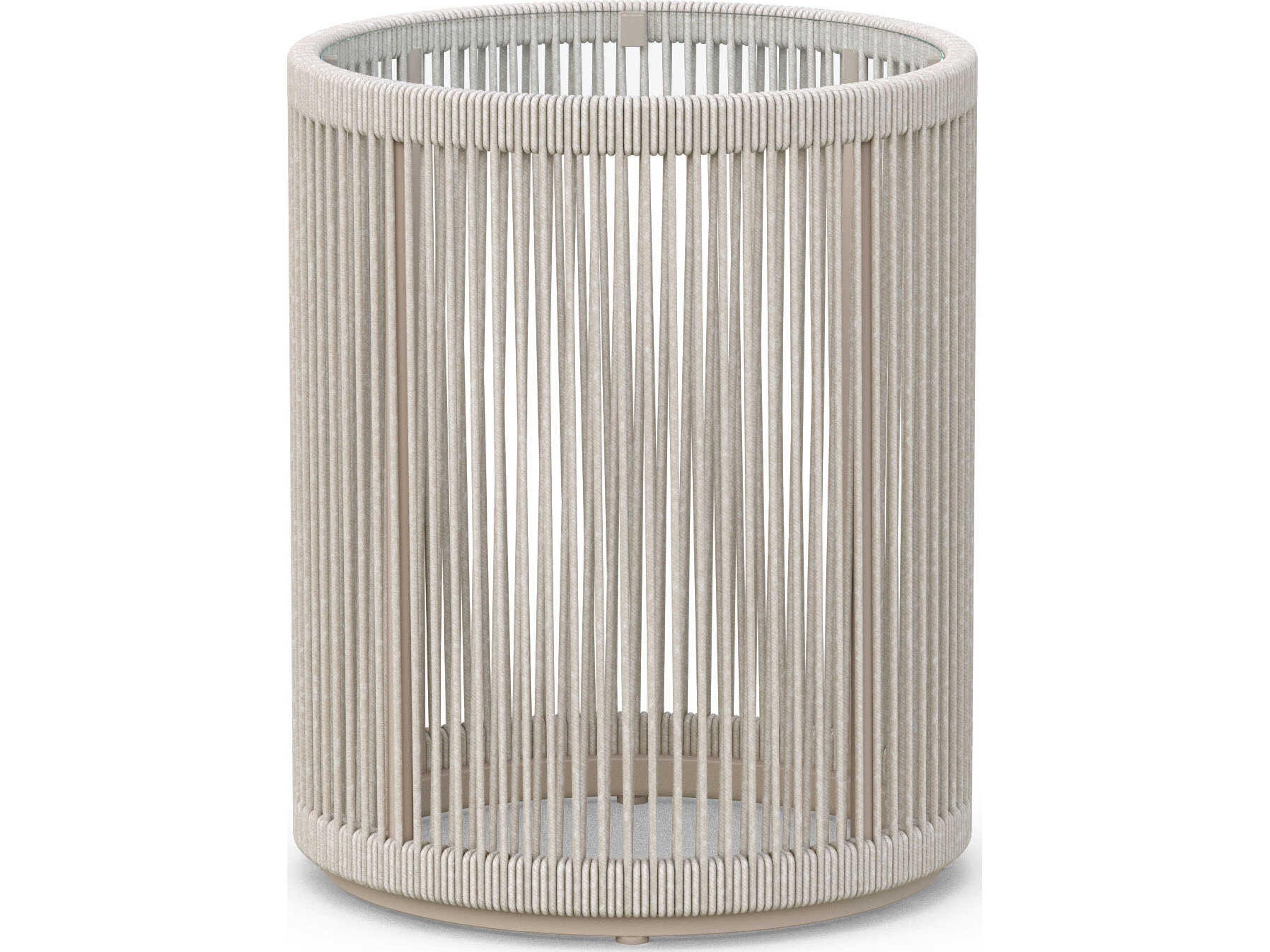 Azzurro Living Malta Birch All-weathertextelene Rope Round End Table