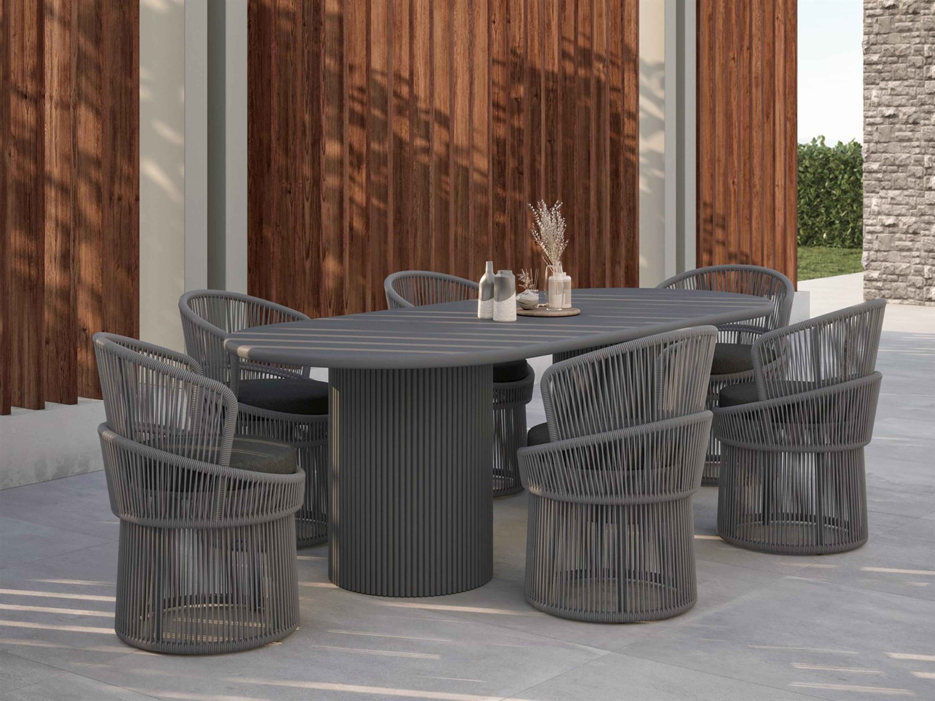 Azzurro Living Palma Mocha All-Weather Rope Outdoor Patio Dining Set