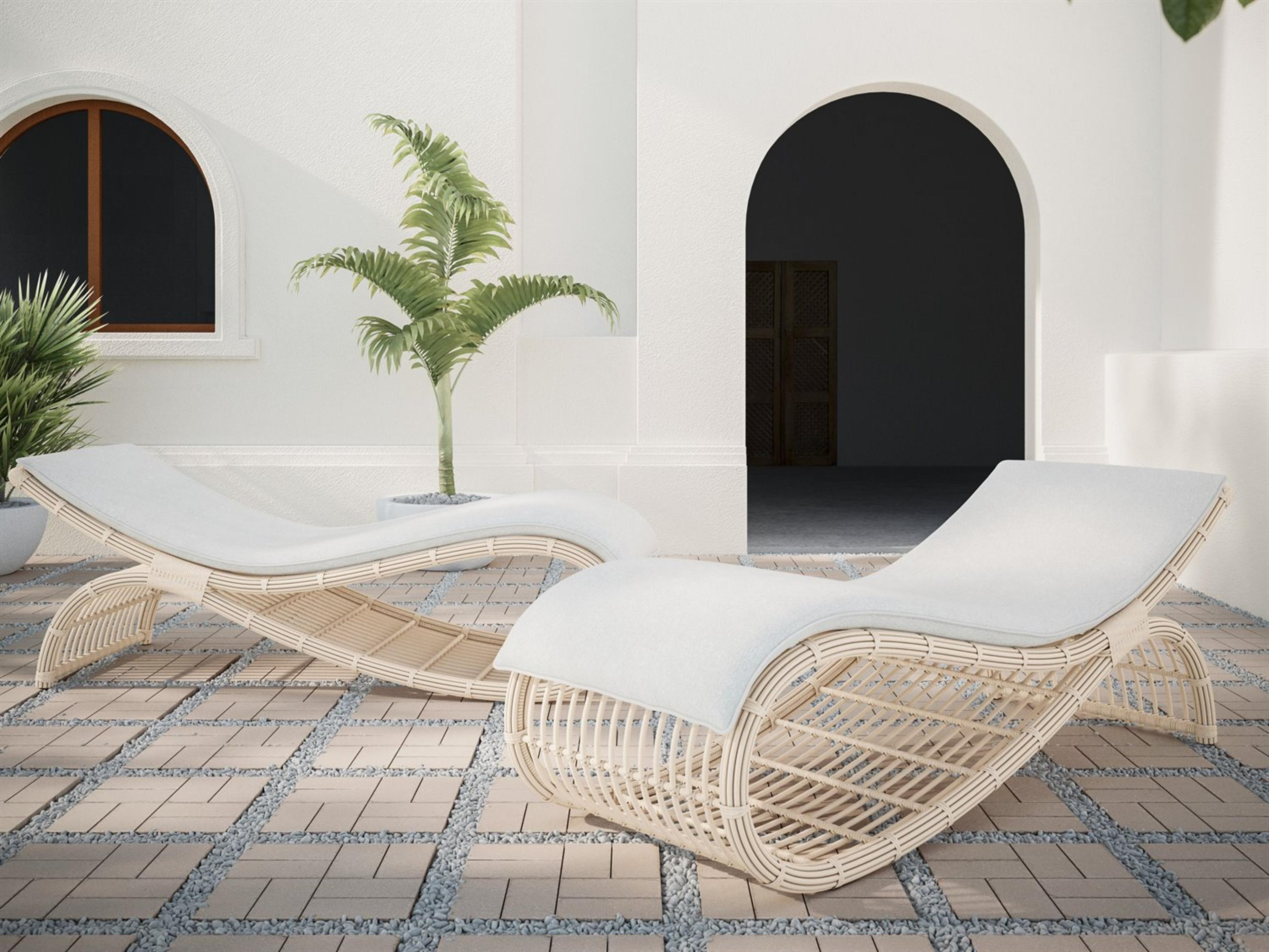 Azzurro Living Paloma Almond All-Weather Wicker Patio Lounge Set