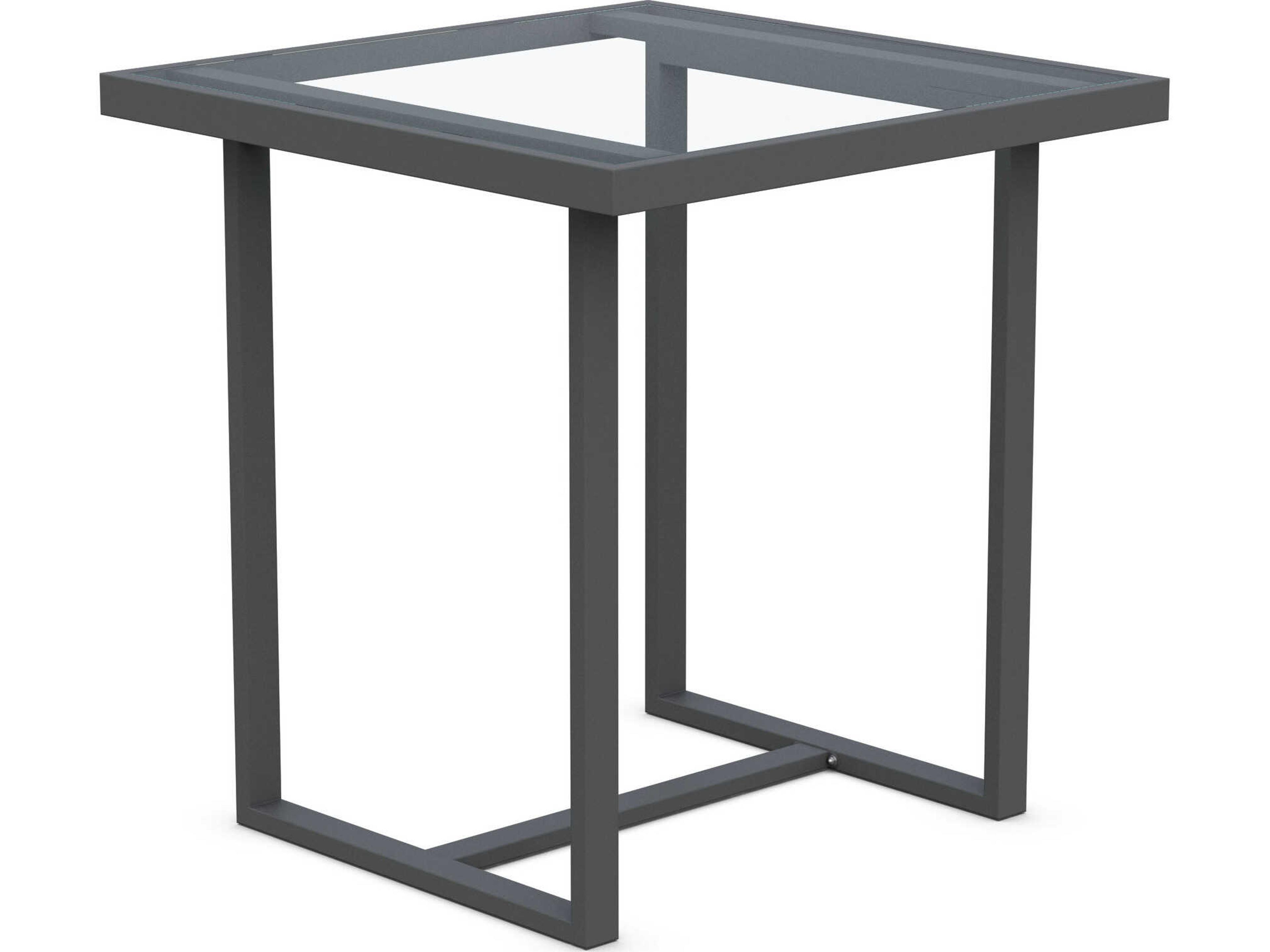 Azzurro Living Pavia Matte Charcoal Aluminum Square Counter Table