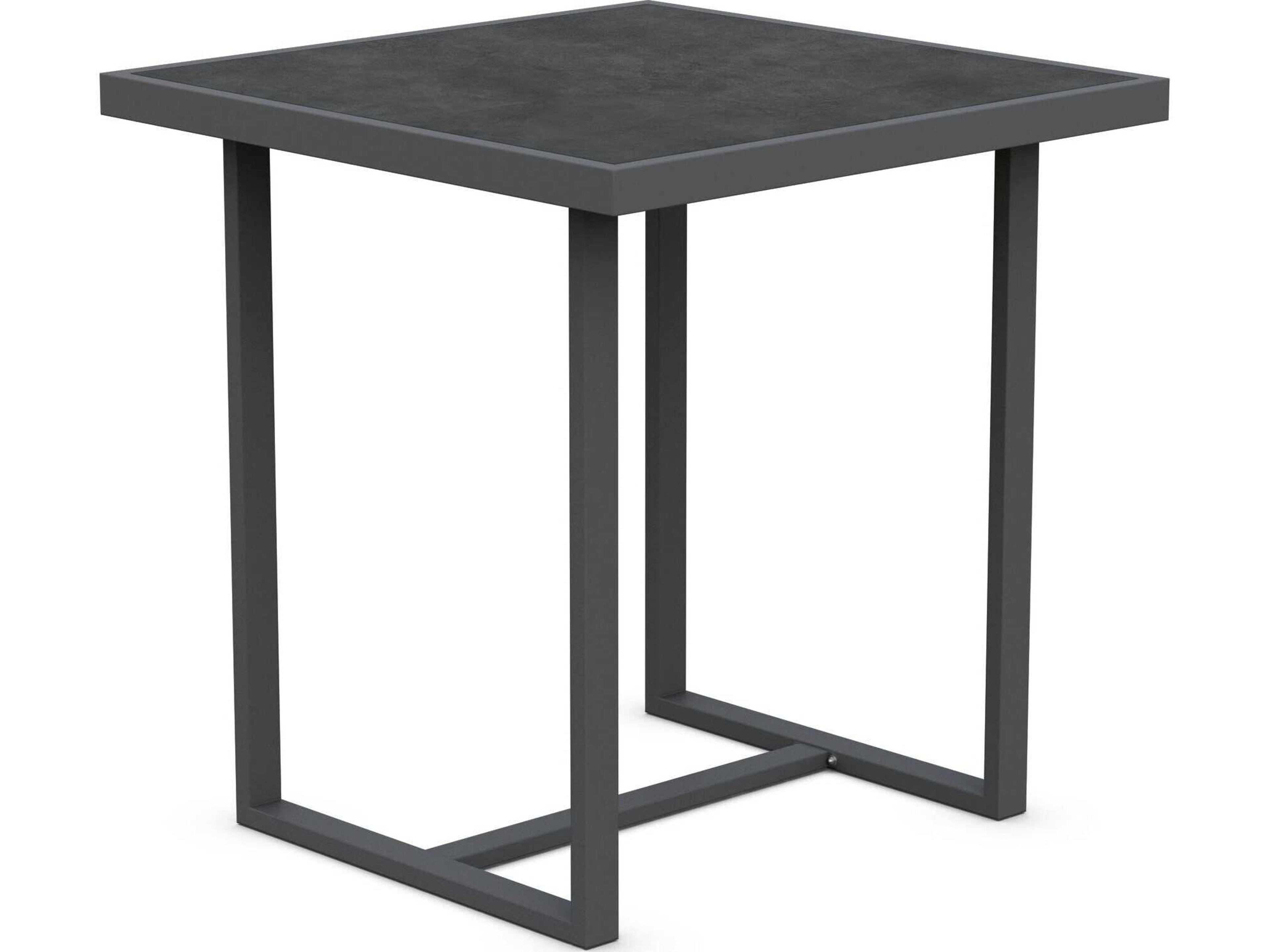 Azzurro Living Pavia Matte Charcoal Aluminum Square Counter Table