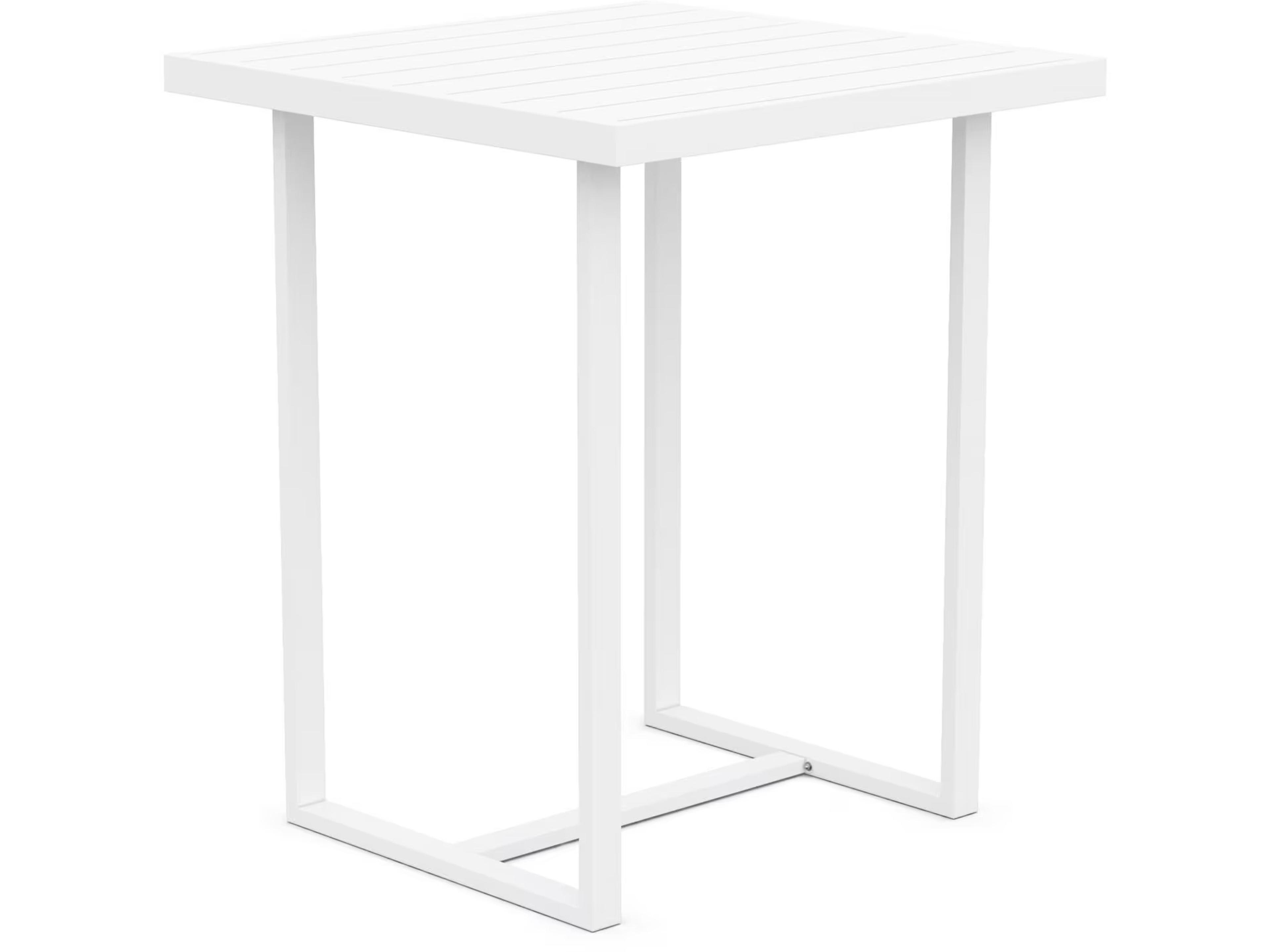 Azzurro Living Pavia Matte White Aluminum Square Outdoor Bar Table