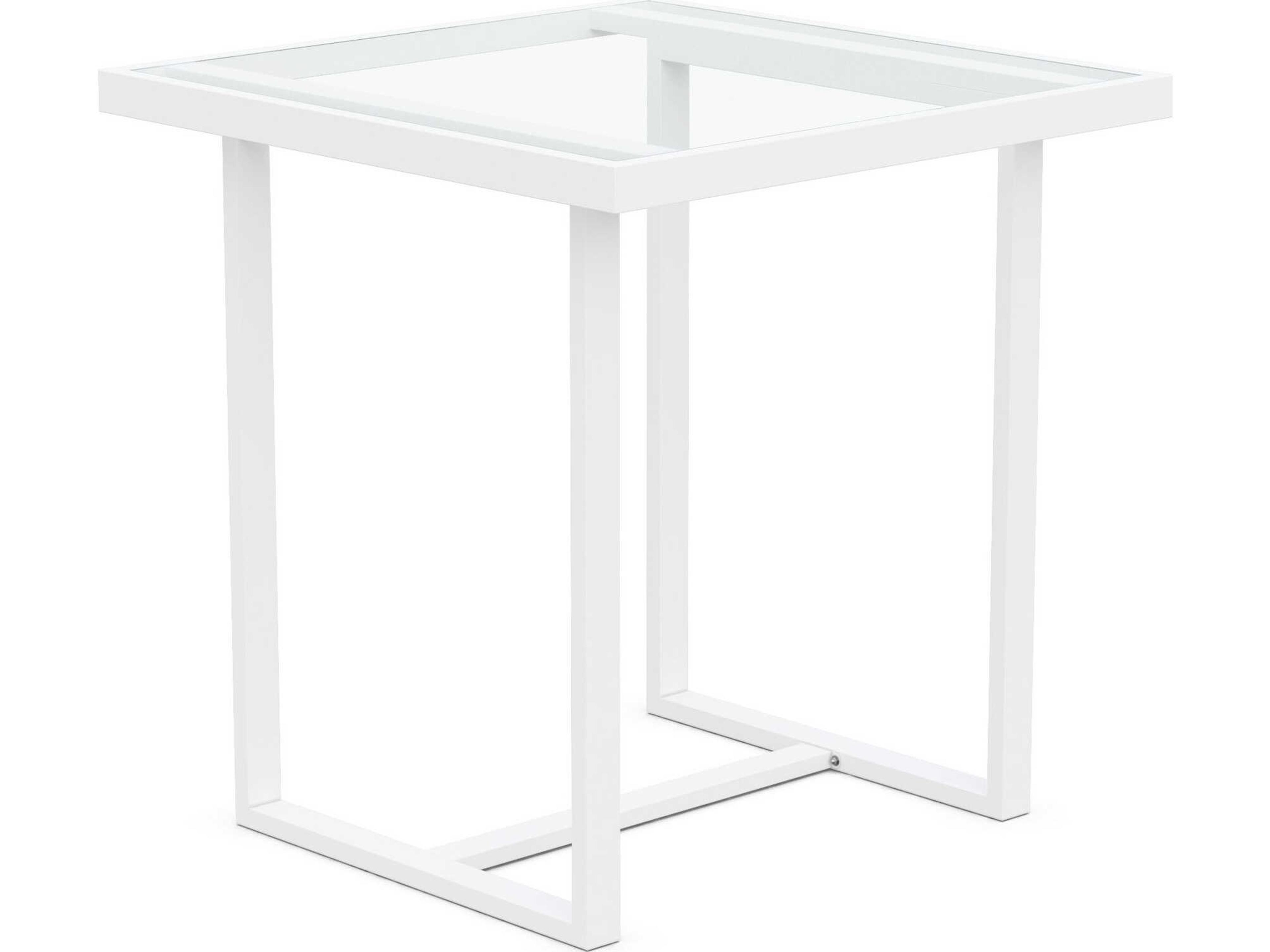 Azzurro Living Pavia Matte White Aluminum Square Counter Table