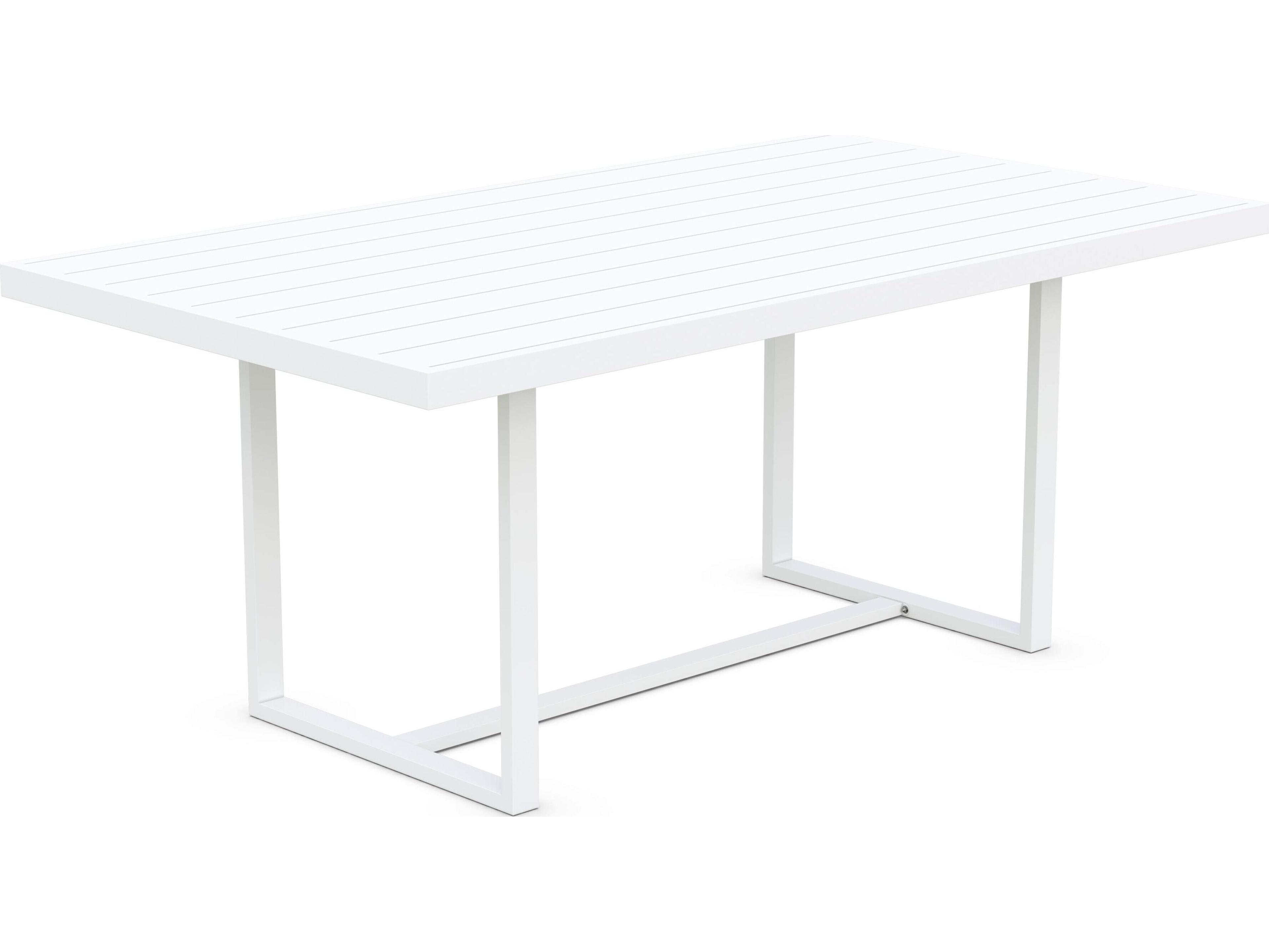 Azzurro Living Pavia Matte White Aluminum Rectangular Patio Dining Table