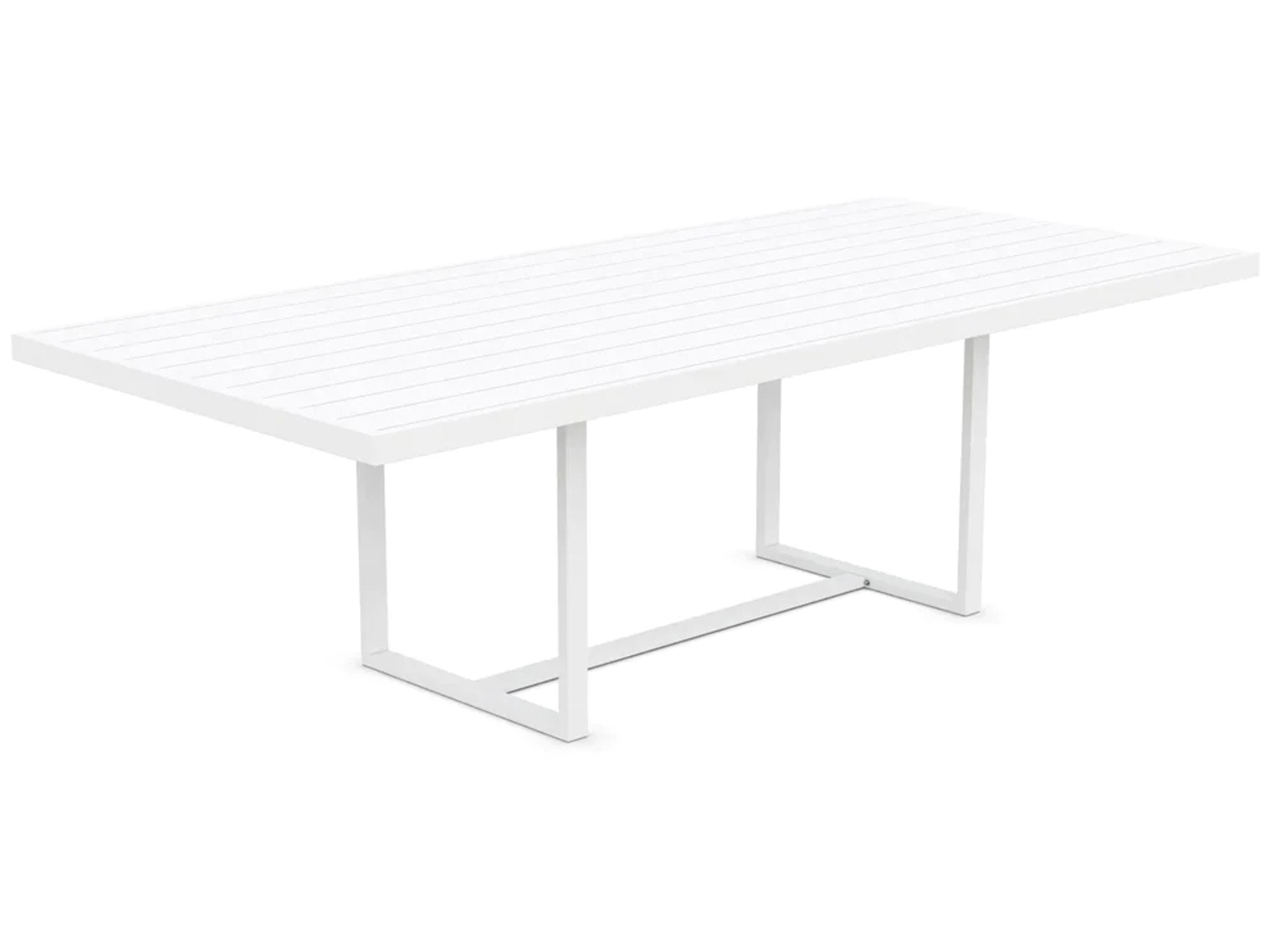 Azzurro Living Pavia Matte White Aluminum Rectangular Outdoor Dining Table