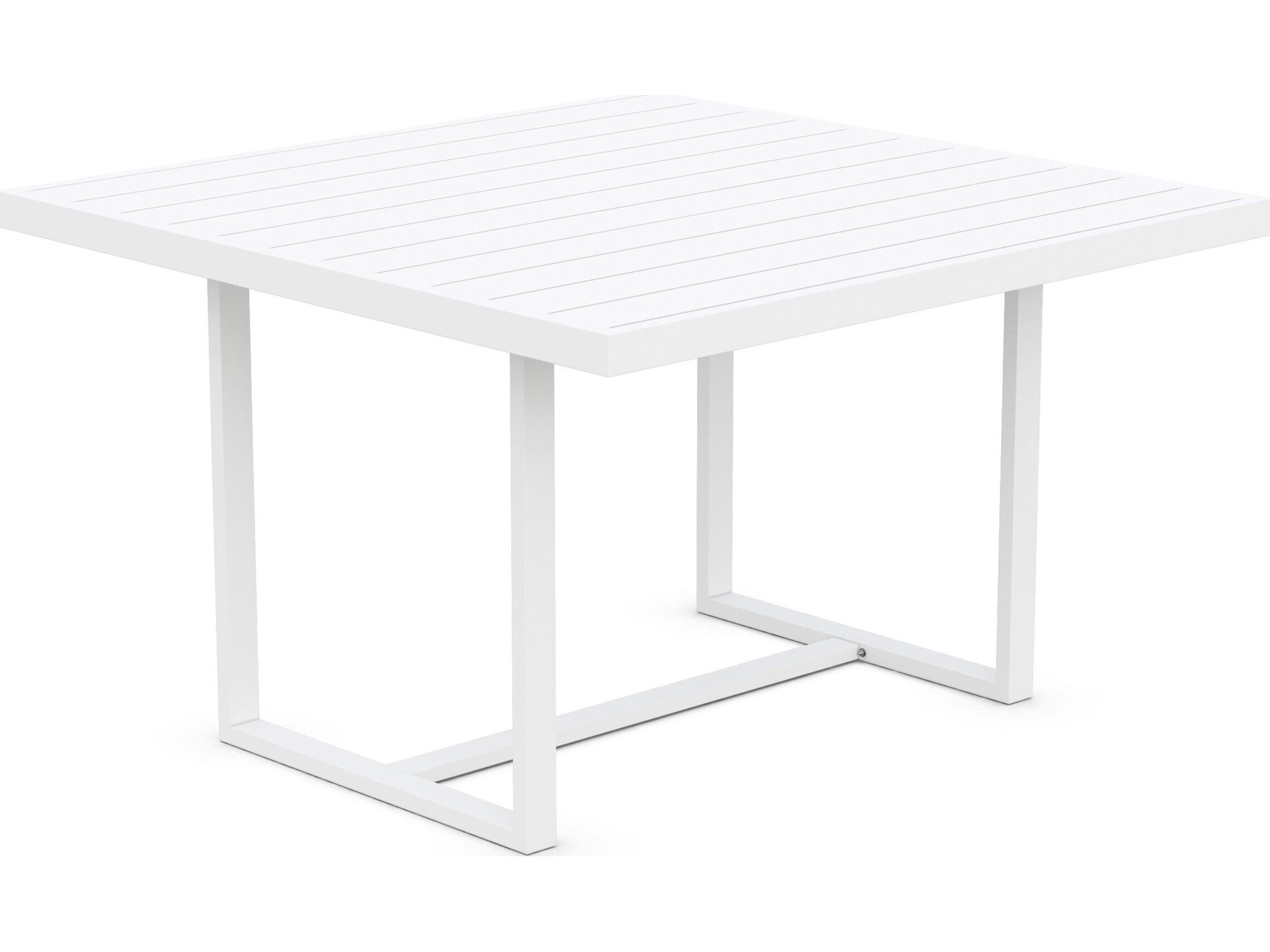 Azzurro Living Pavia Matte White Aluminum Square Outdoor Patio Dining Table