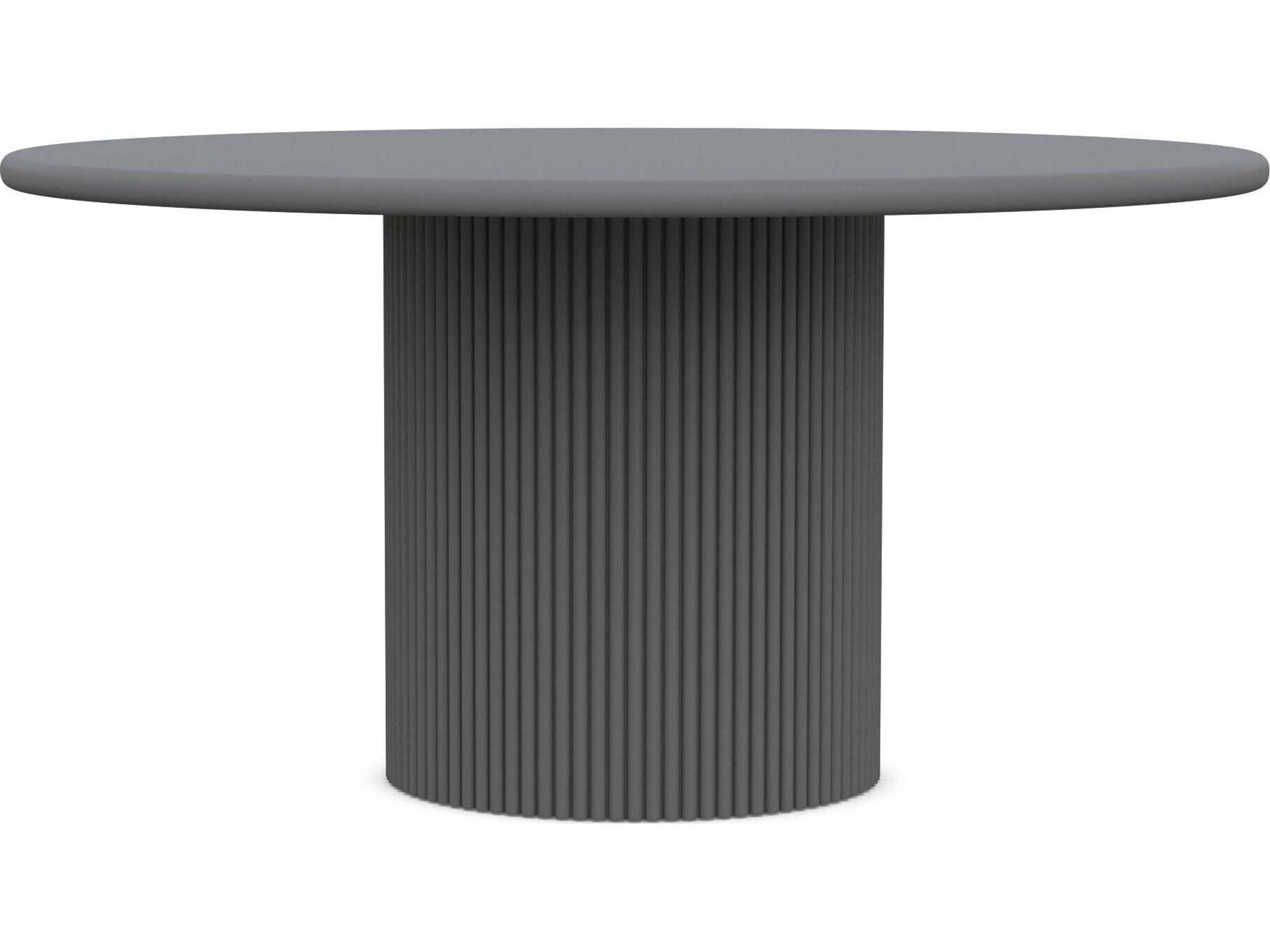 Palma Matte Charcoal Aluminum Round Dining Table