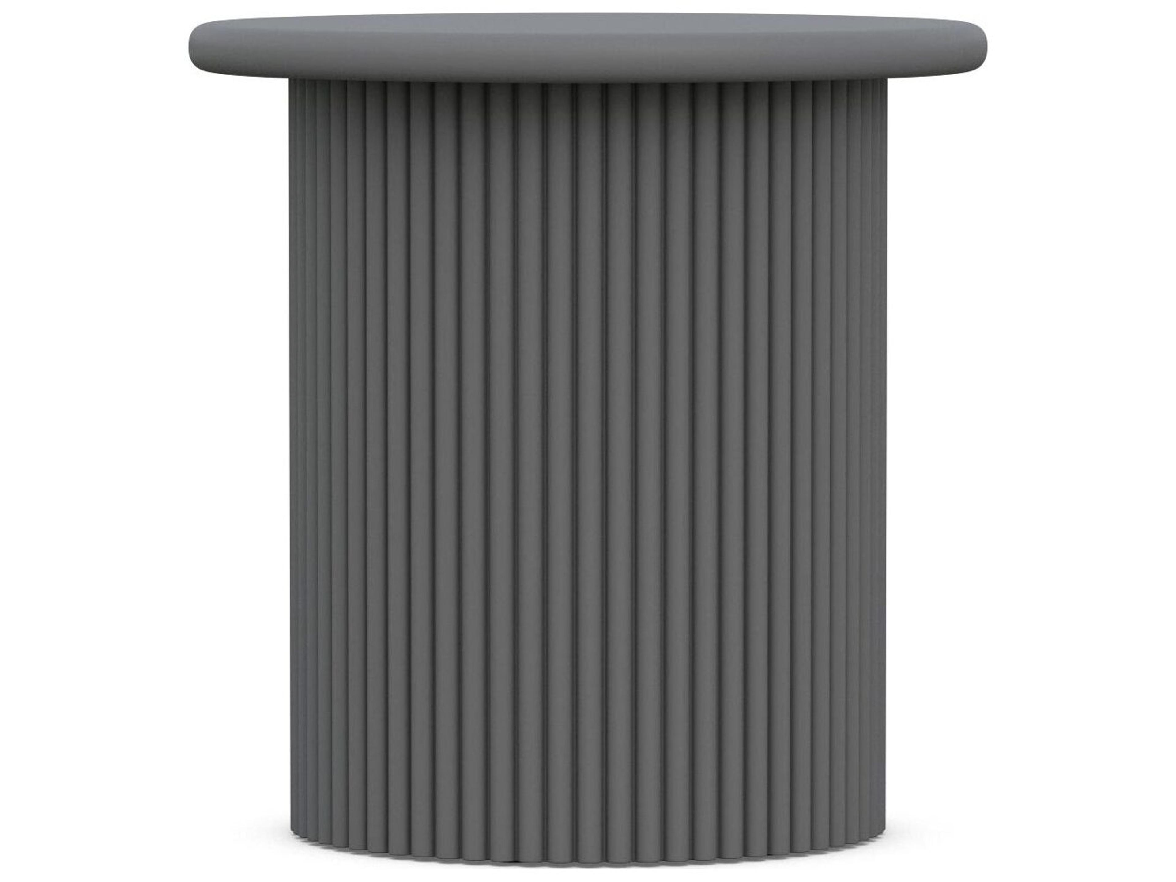 Azzurro Living Palma Matte Charcoal Aluminum Round Outdoor Patio Side Table