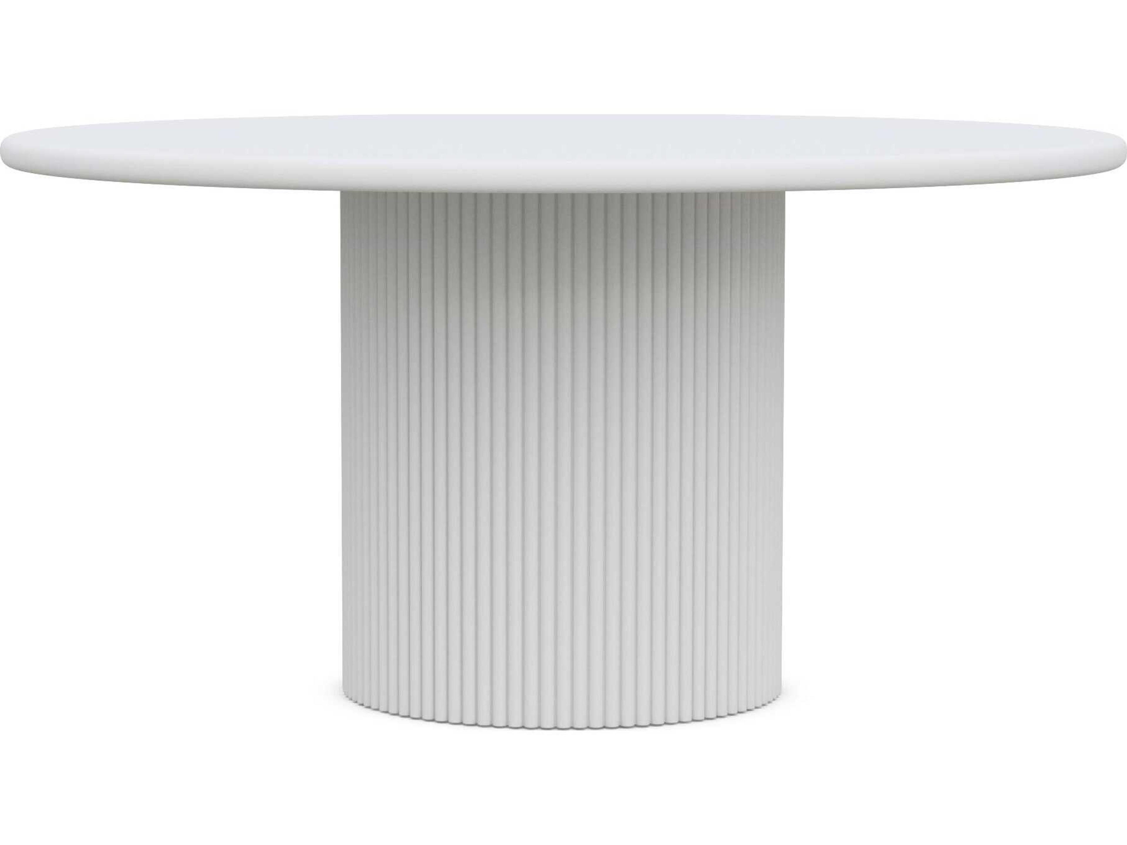 Palma Matte White Aluminum Round Dining Table