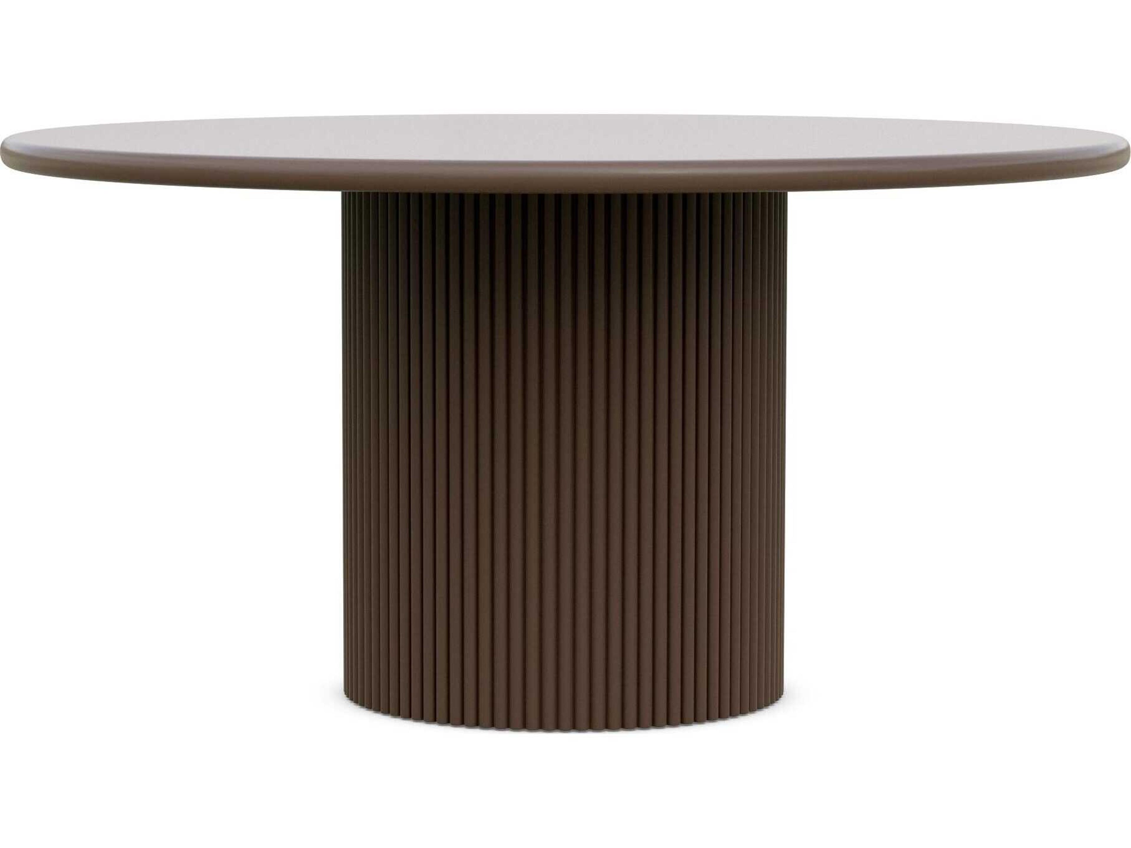 Palma Matte Bronze Aluminum Round Dining Table