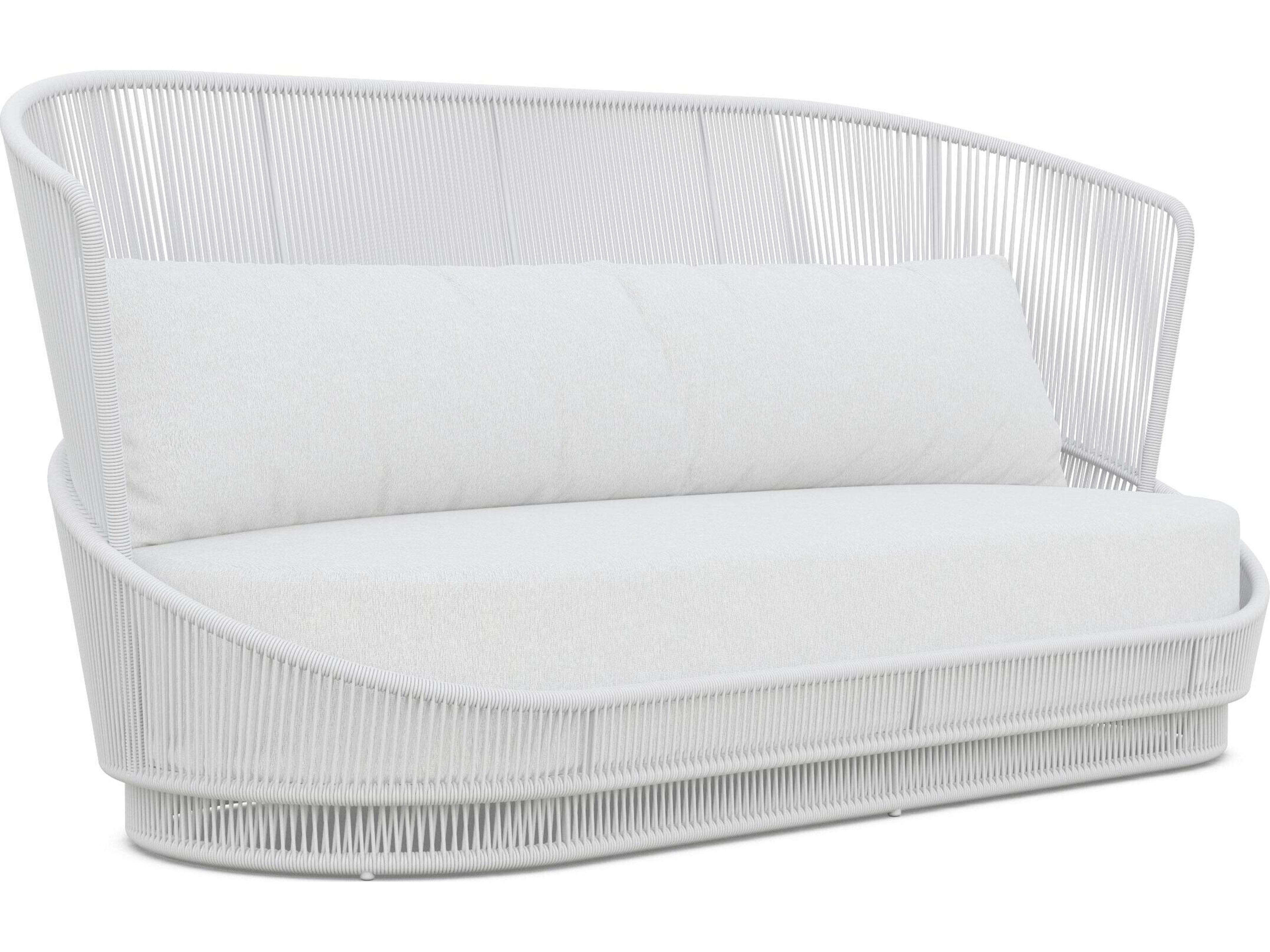 Azzurro Living Palma White Mist All-Weather Rope Outdoor Sofa with Cloud Cushion