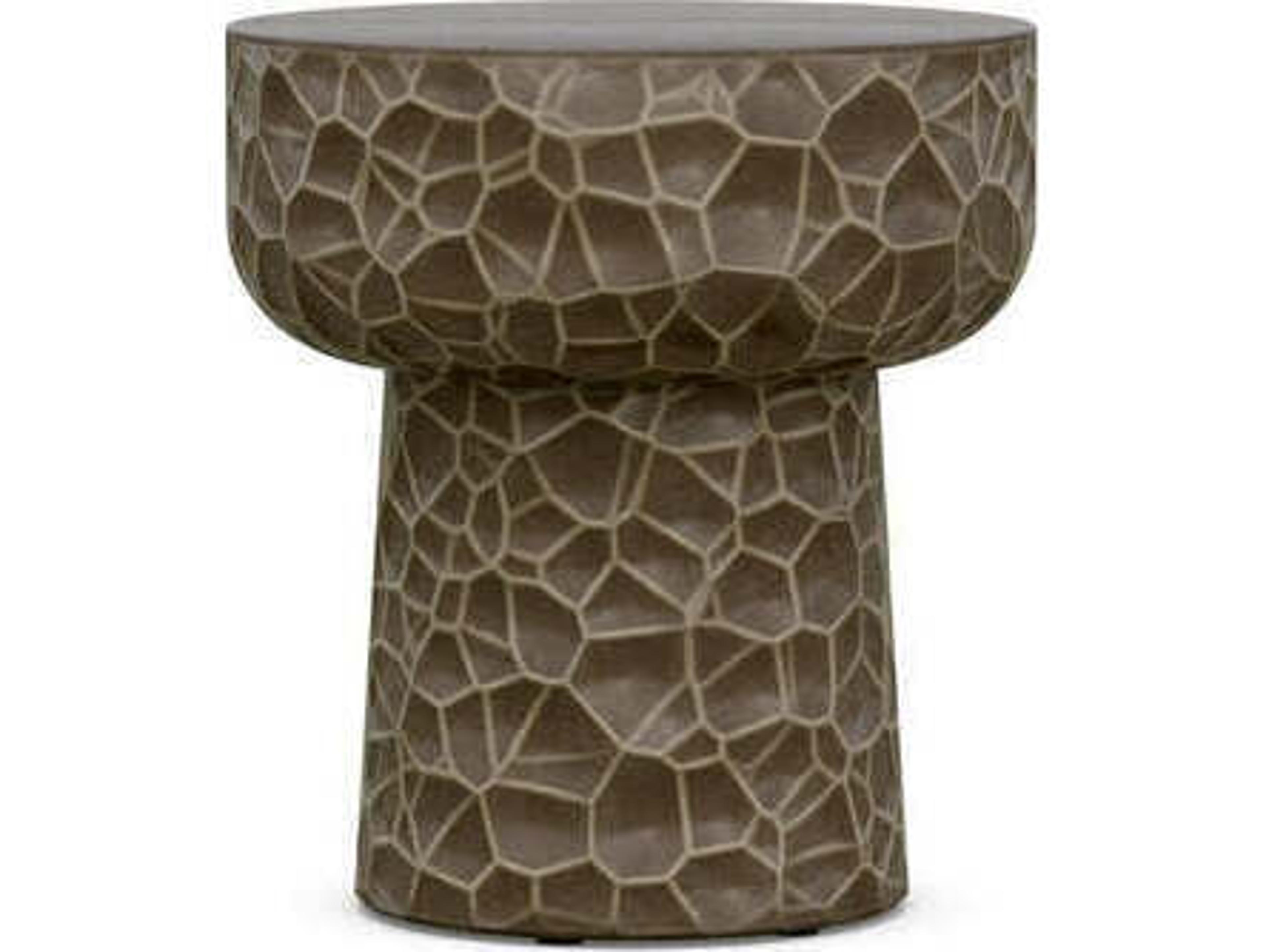 Azzurro Living Panama Umber Concrete Round End Table