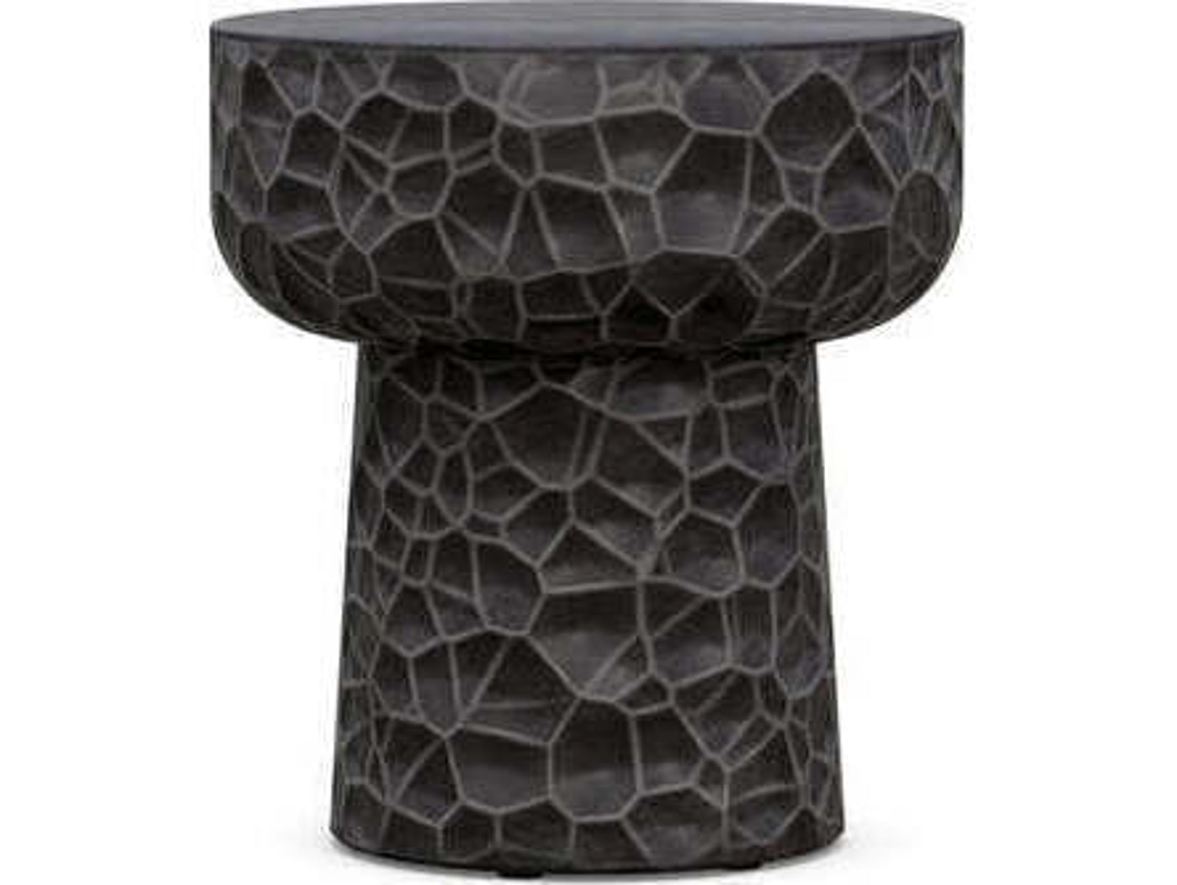 Azzurro Living Panama Coal Concrete Round End Table