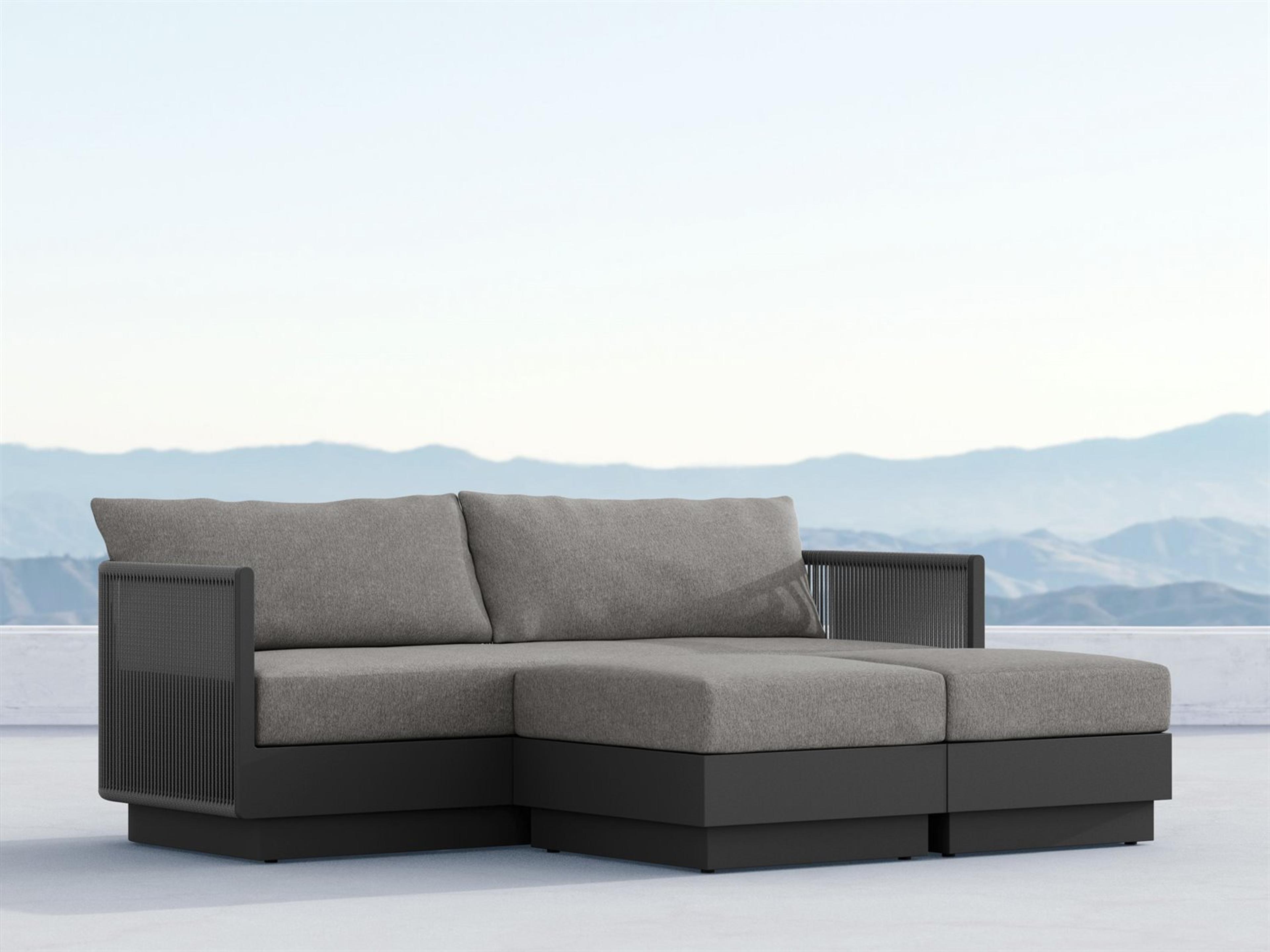 Azzurro Living Porto Matte Charcoal All-Weather Rope Outdoor Patio Lounge Set