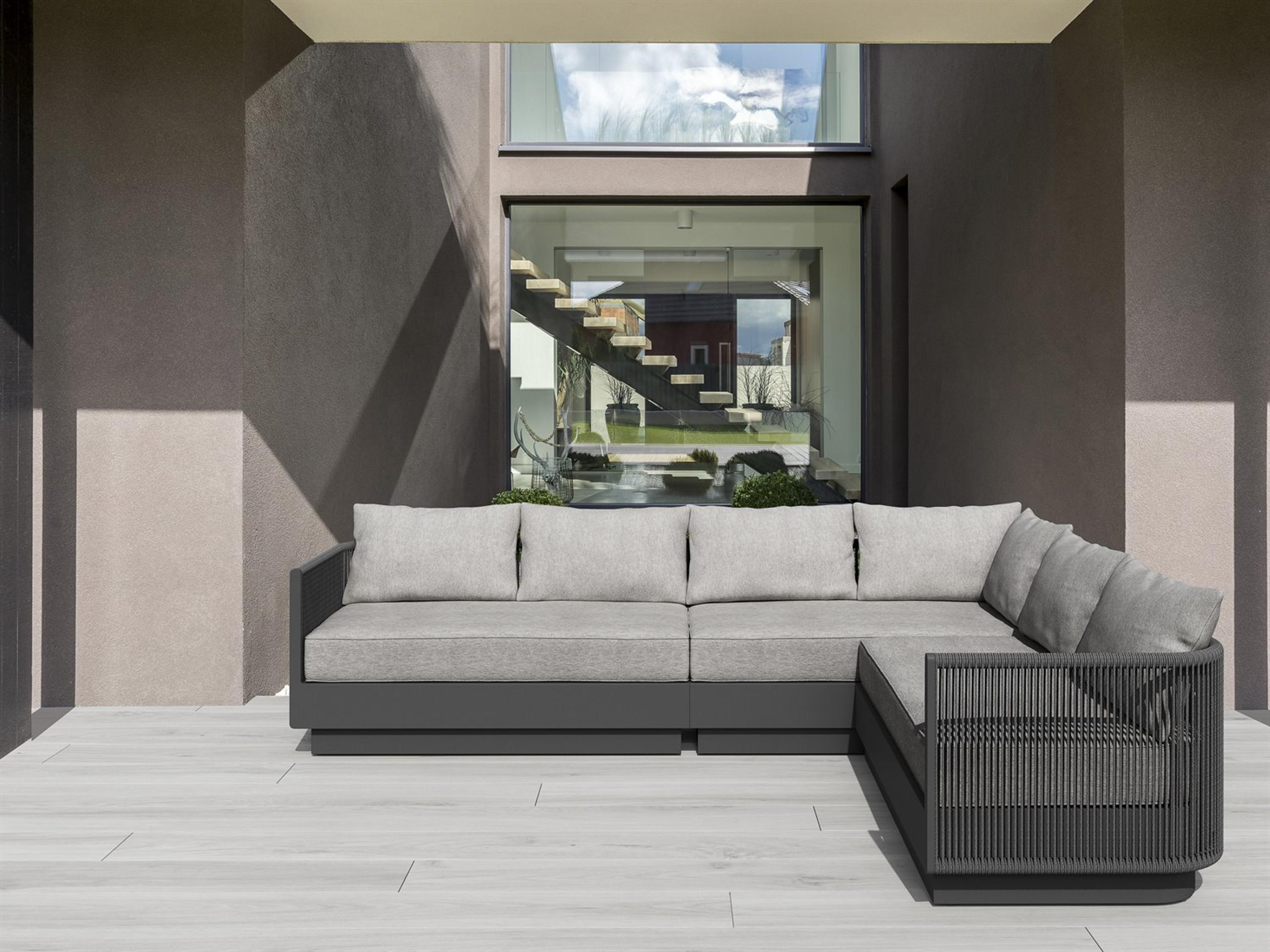 Azzurro Living Porto Ash All-Weather Rope Sectional Patio Lounge Set