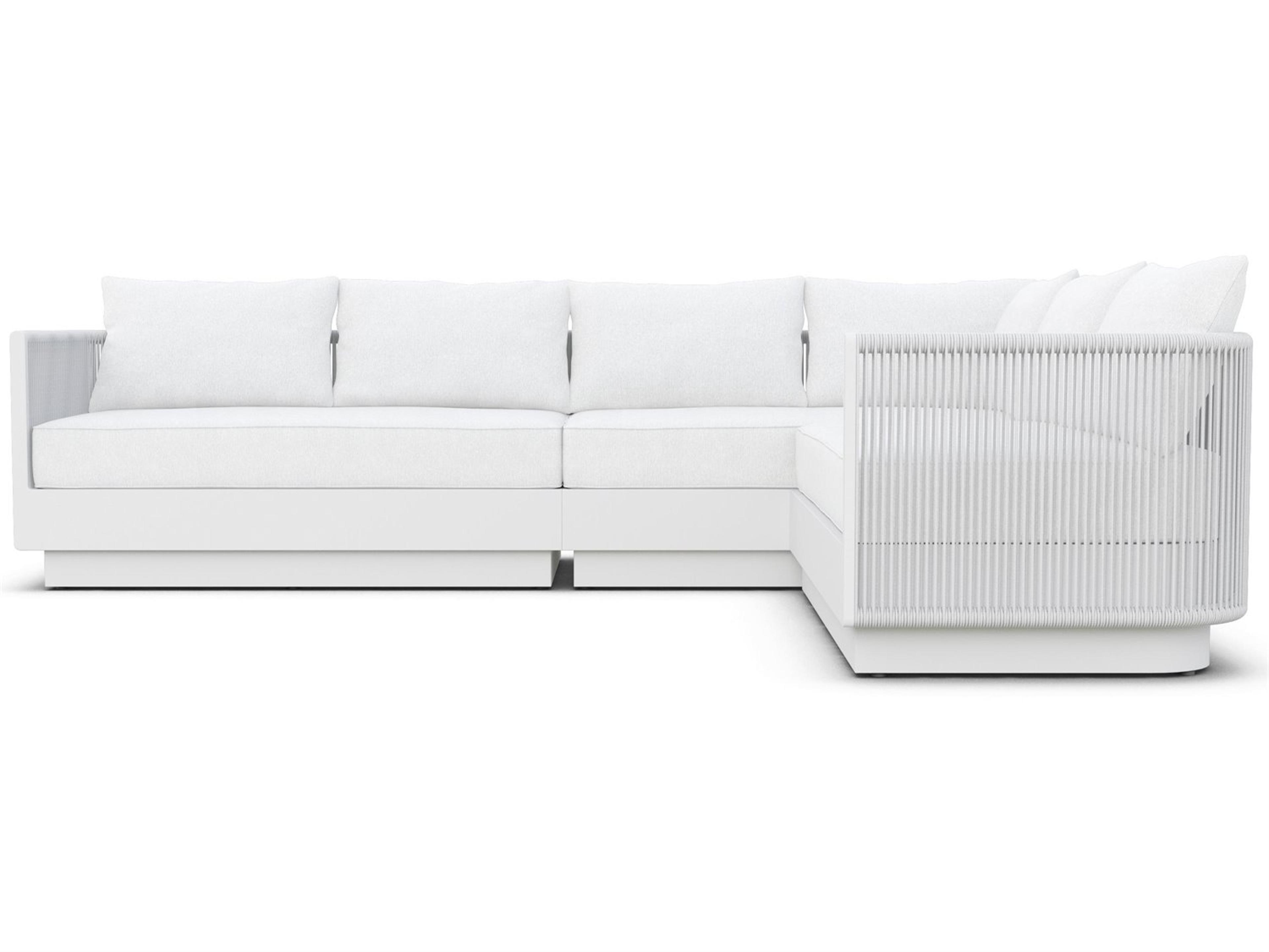 Azzurro Living Porto Pearl Gray All-Weather Rope Sectional Patio Lounge Set