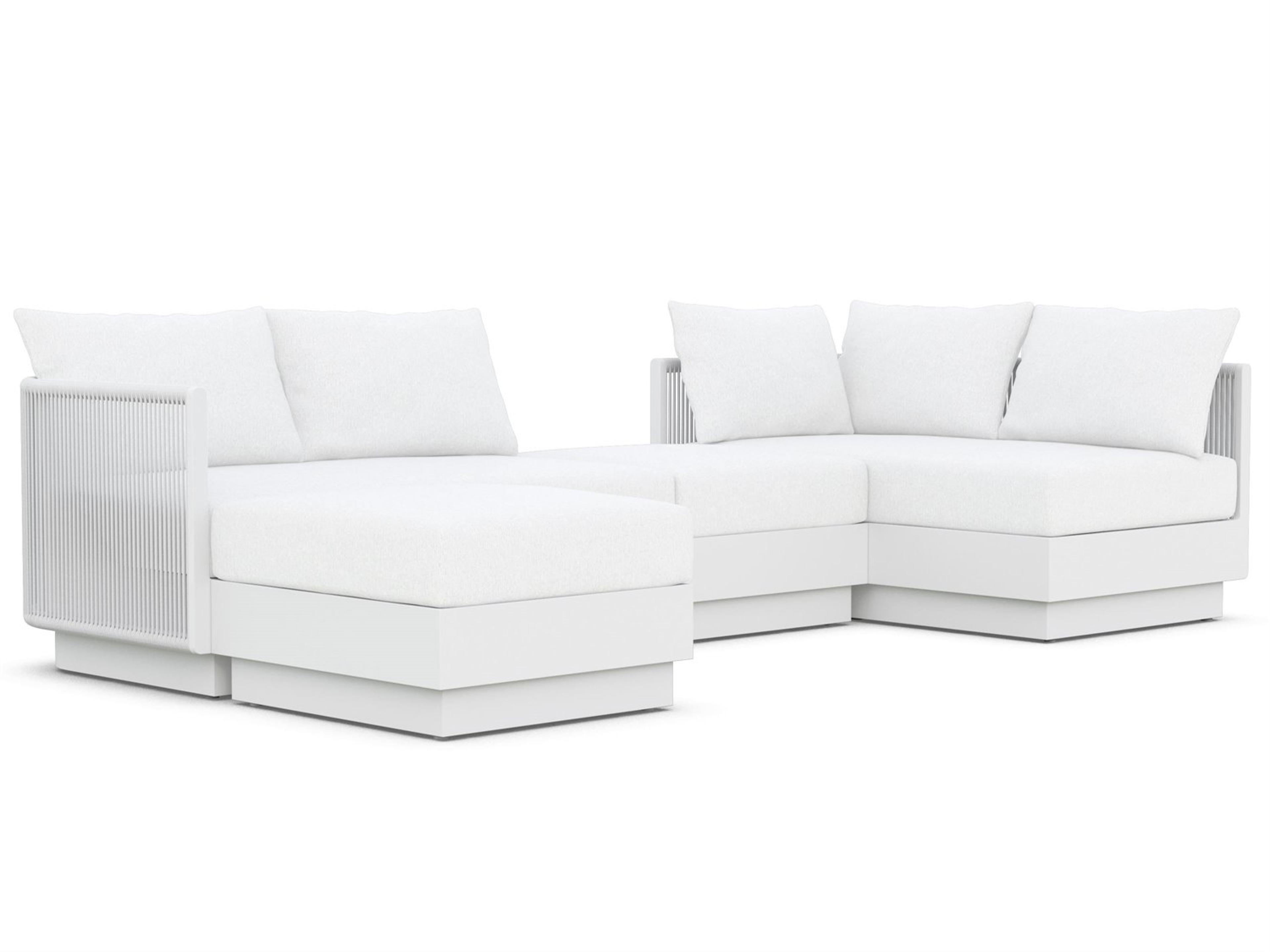 Azzurro Living Porto Pearl Gray All-Weather Rope Sectional Outdoor Patio Lounge Set