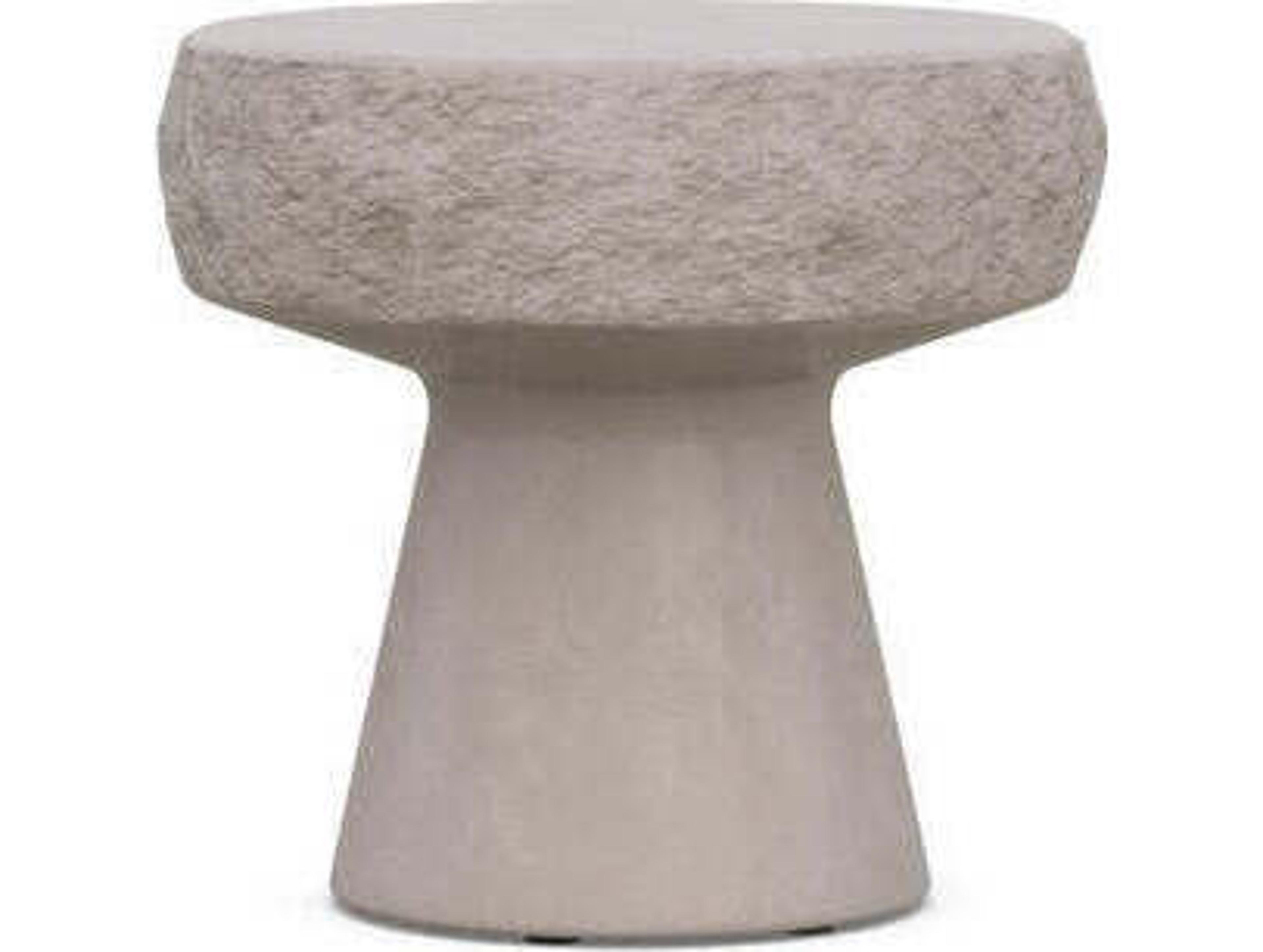 Azzurro Living Pensacola Oat Concrete Round End Table