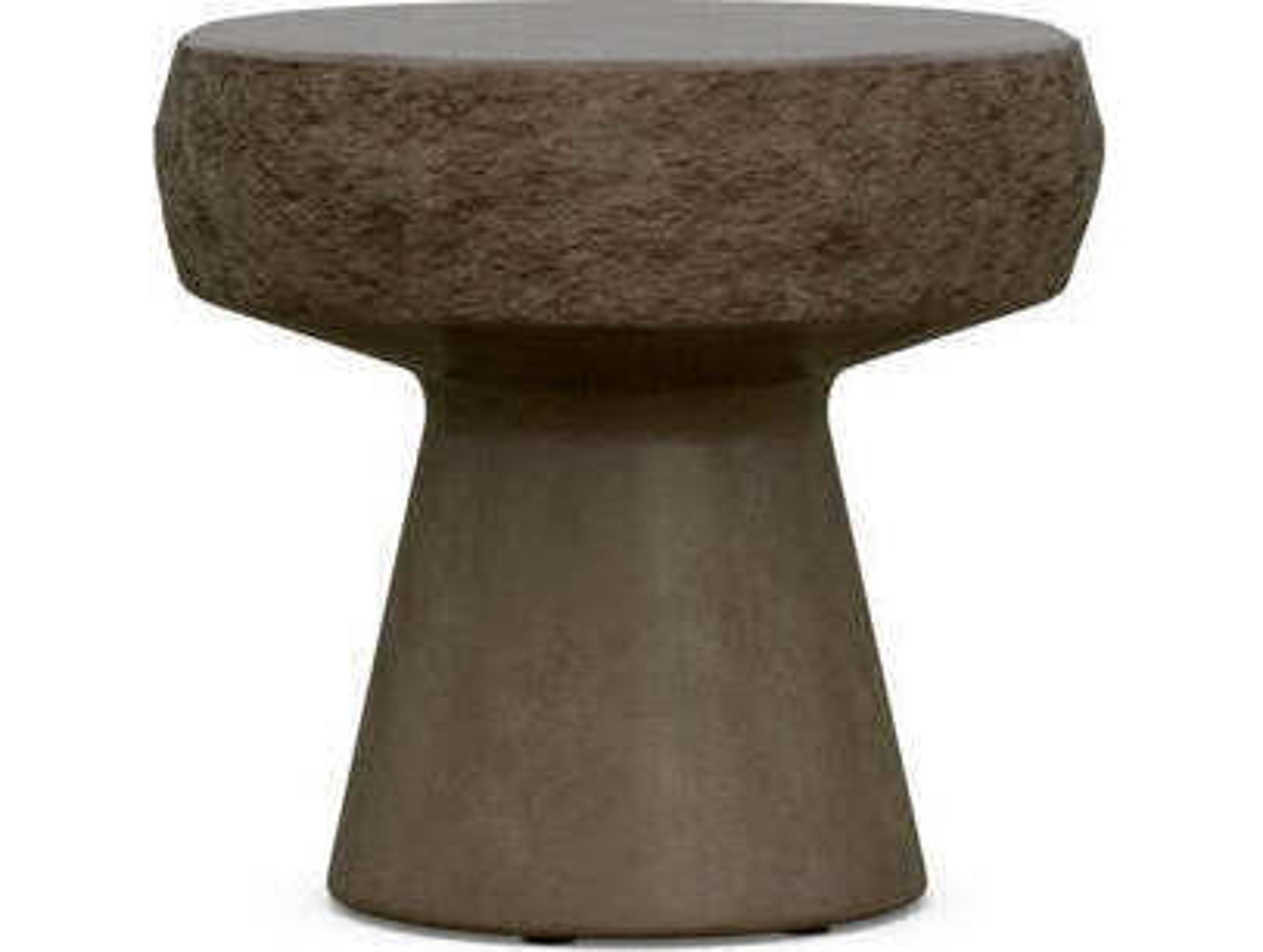 Azzurro Living Pensacola Umber Concrete Round End Table