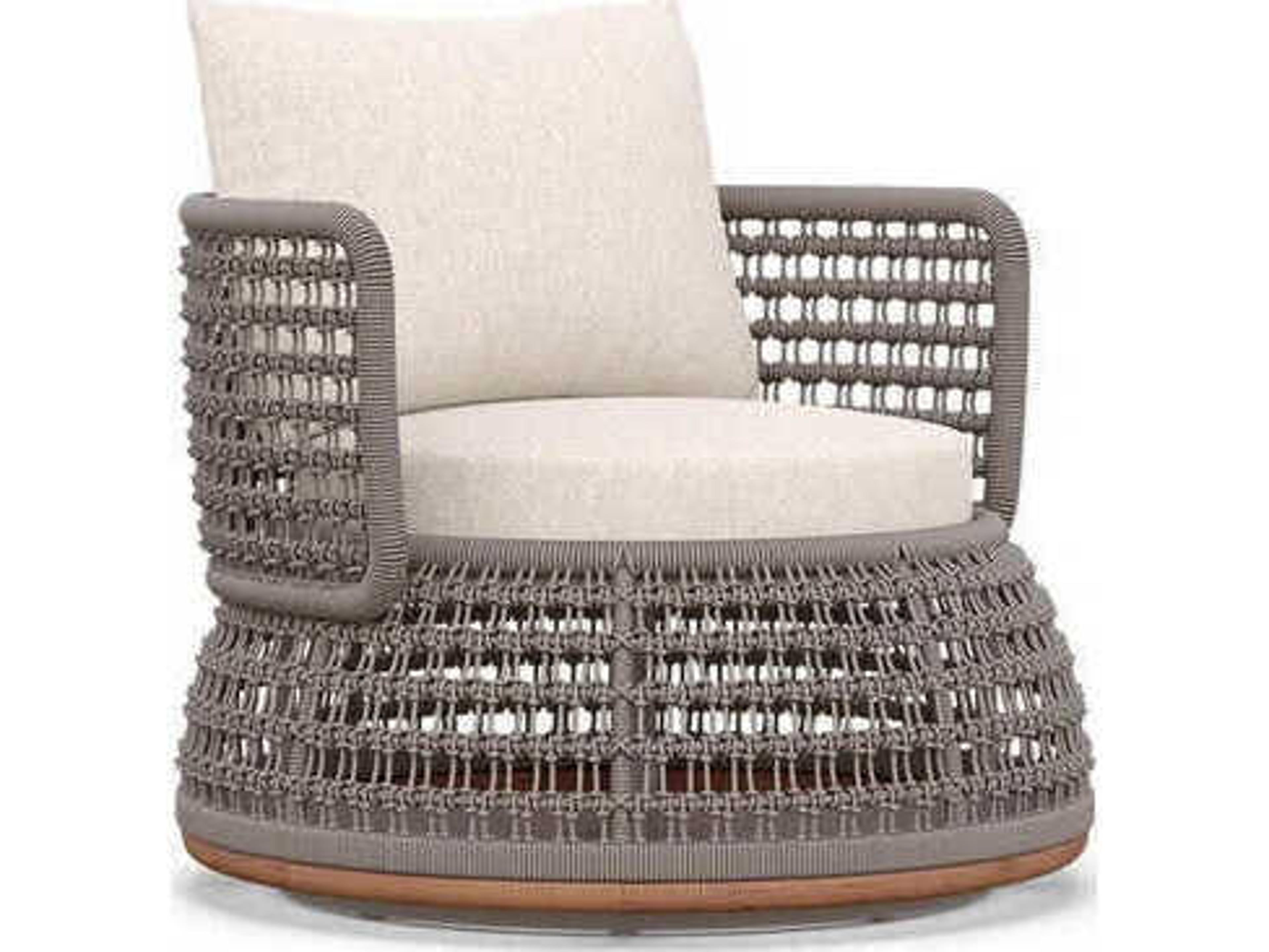 Azzurro Living Solara Natural Teak Rope Cushion Lounge Chair