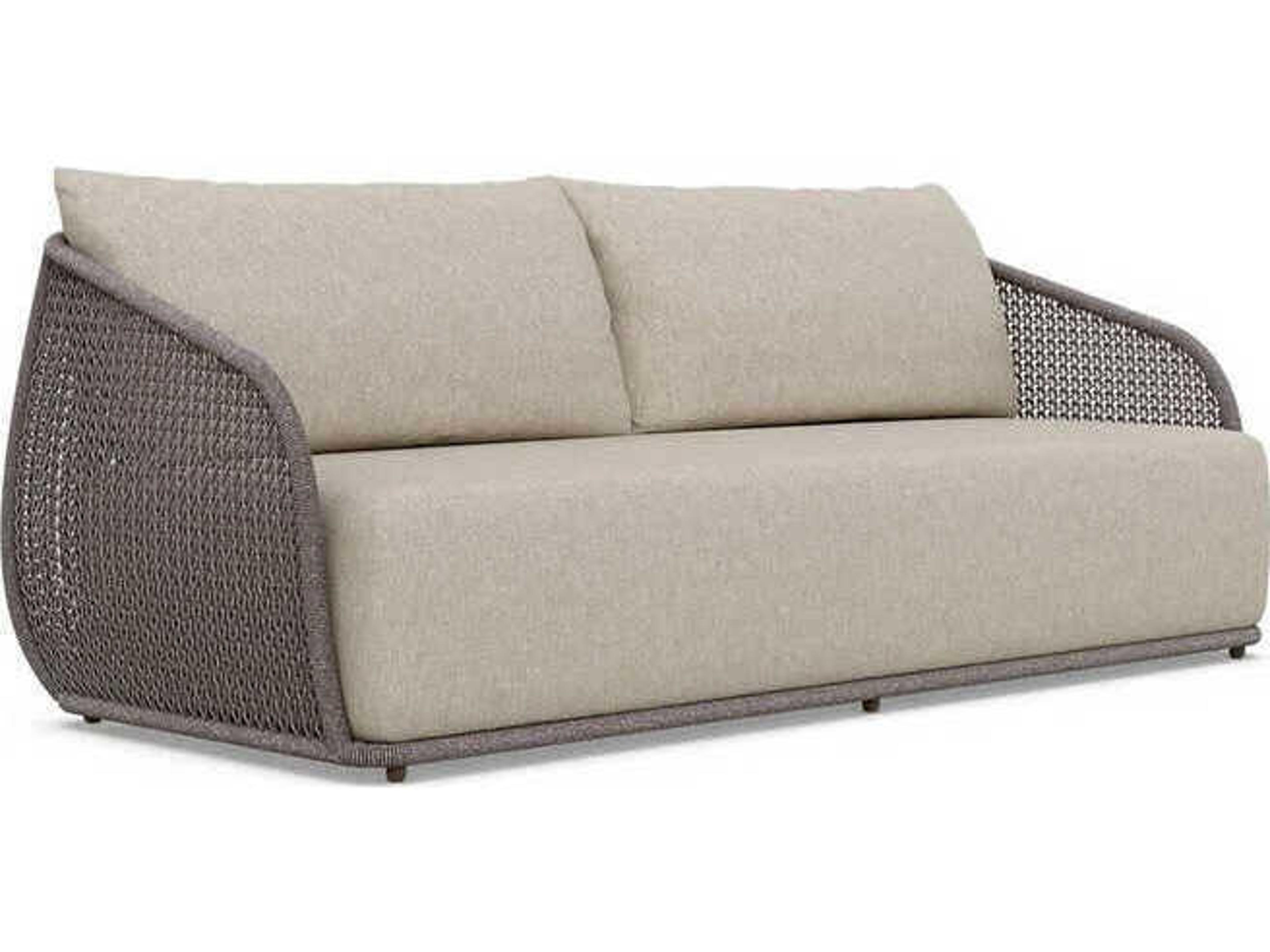 Azzurro Living Sorrento Matte Bronze Aluminum Rope Cushion Sofa