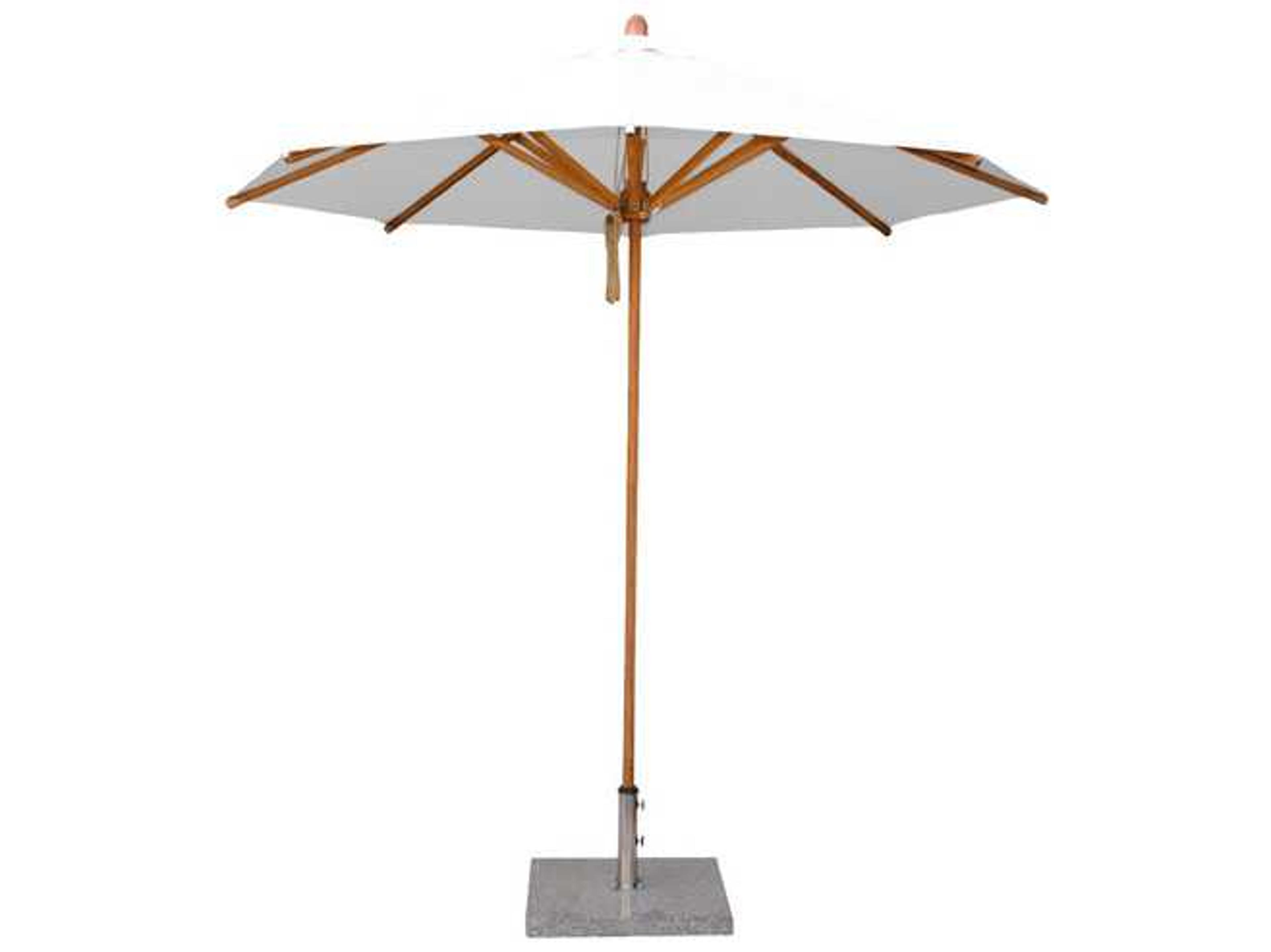Bambrella Levante Bamboo 8.5 Round Pulley Lift Outdoor Umbrella