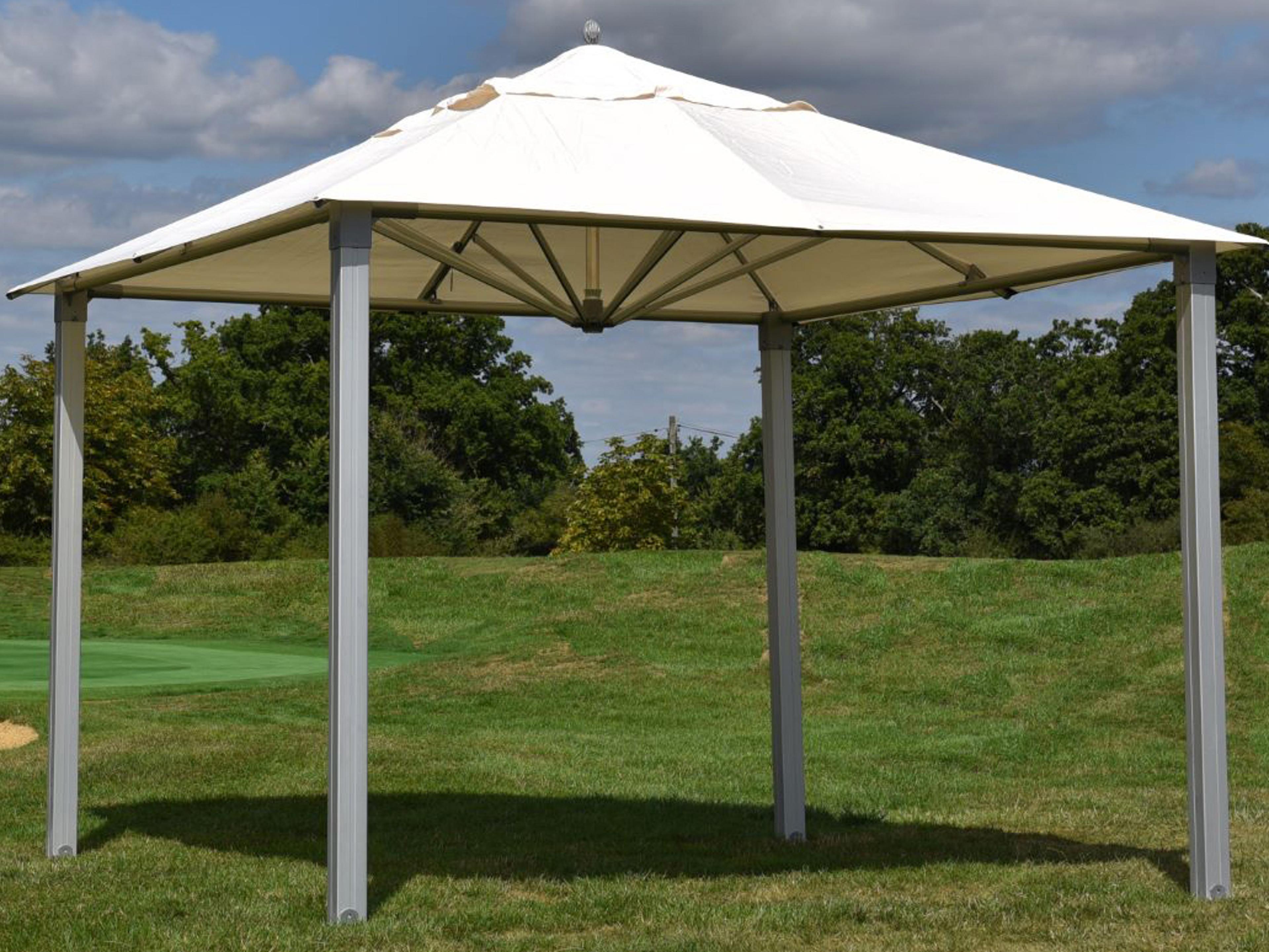 Bambrella Alize Hurricane Aluminum 11 Foot Square Pavilion with Curtains