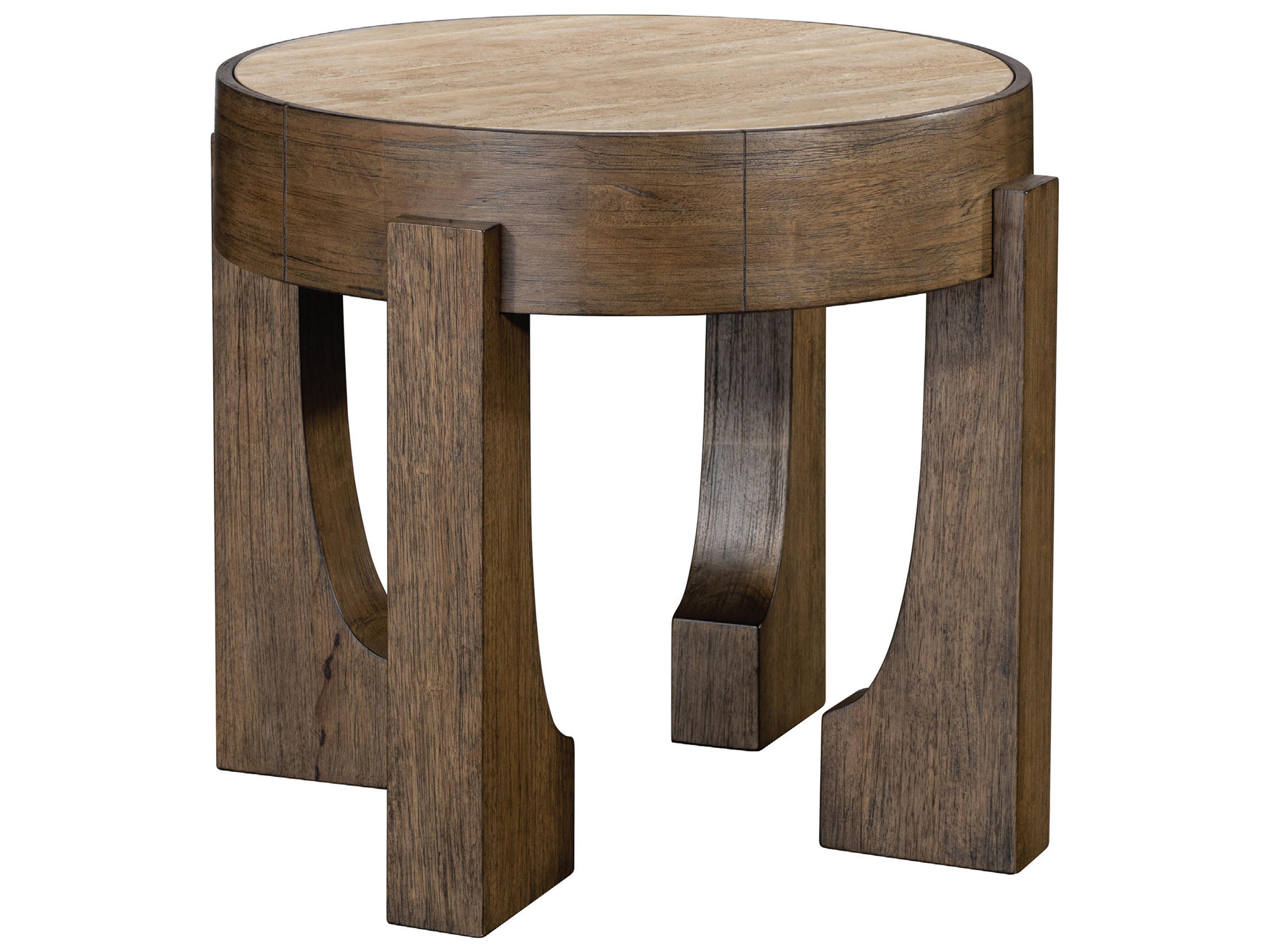 Bassett Mirror Canyon Round Wood End Table