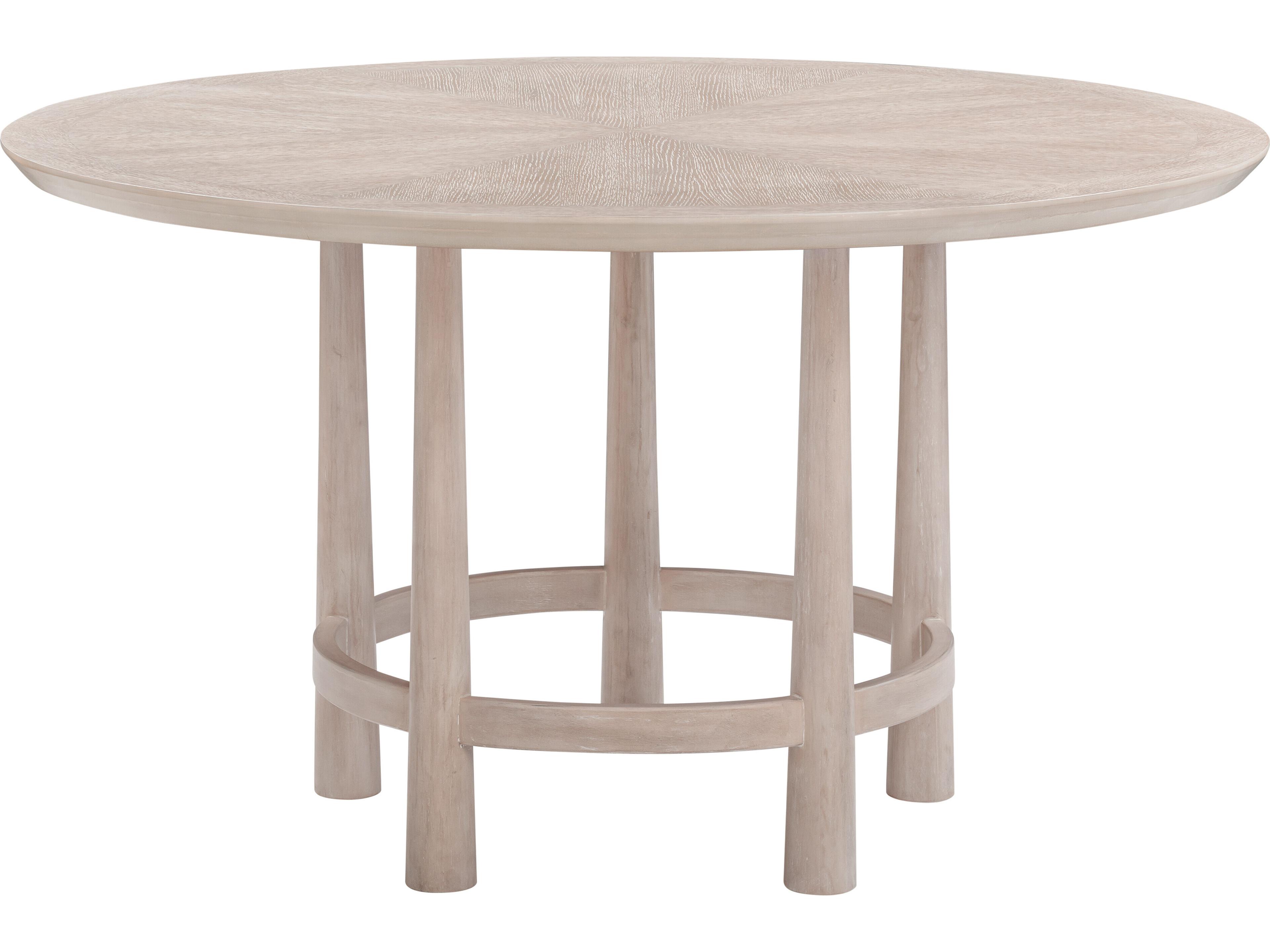 Bassett Mirror Horizons Round Wood Cerused White Oak Dining Table