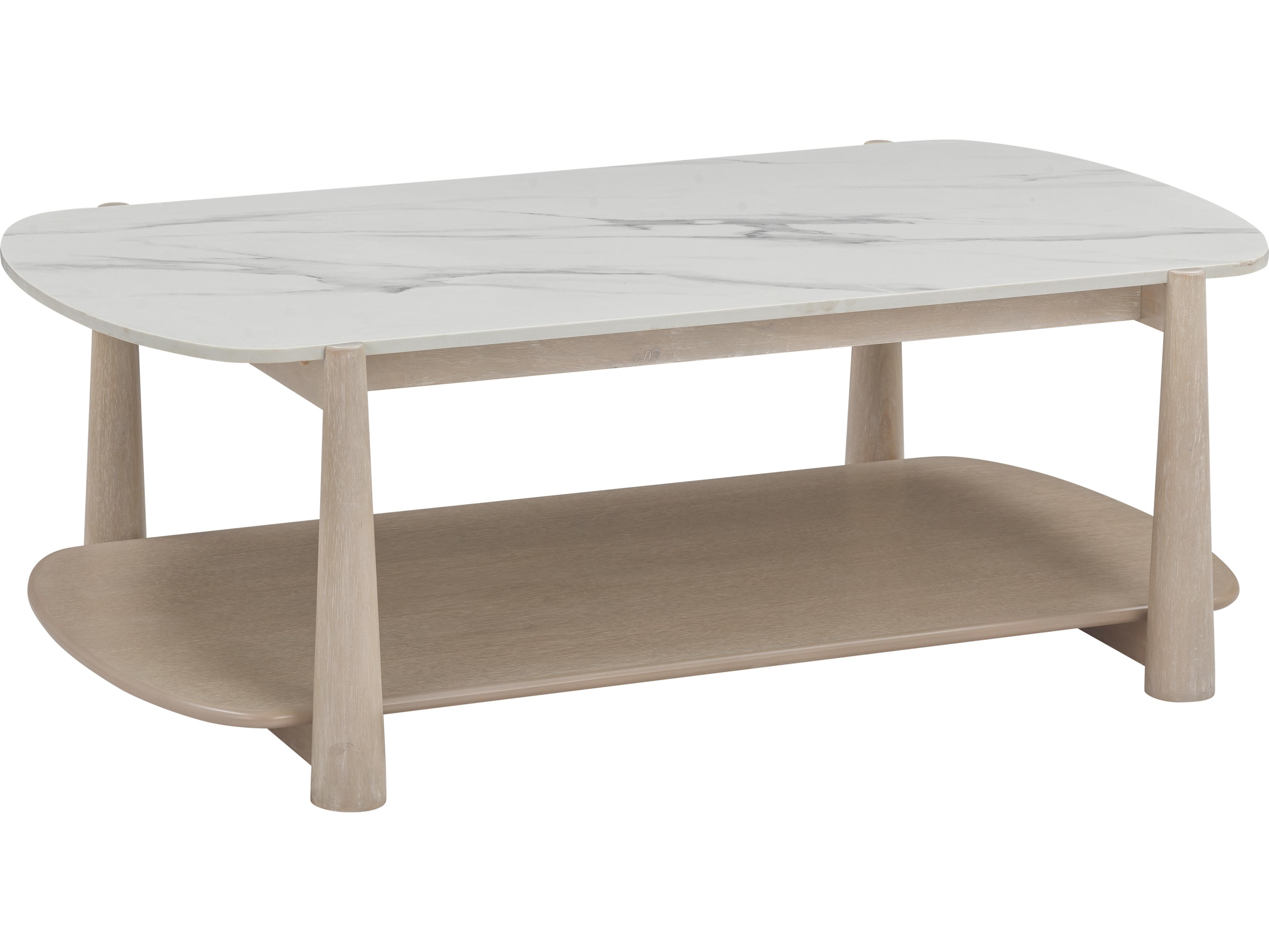 Bassett Mirror Horizons Oval Faux Marble Coffee Table