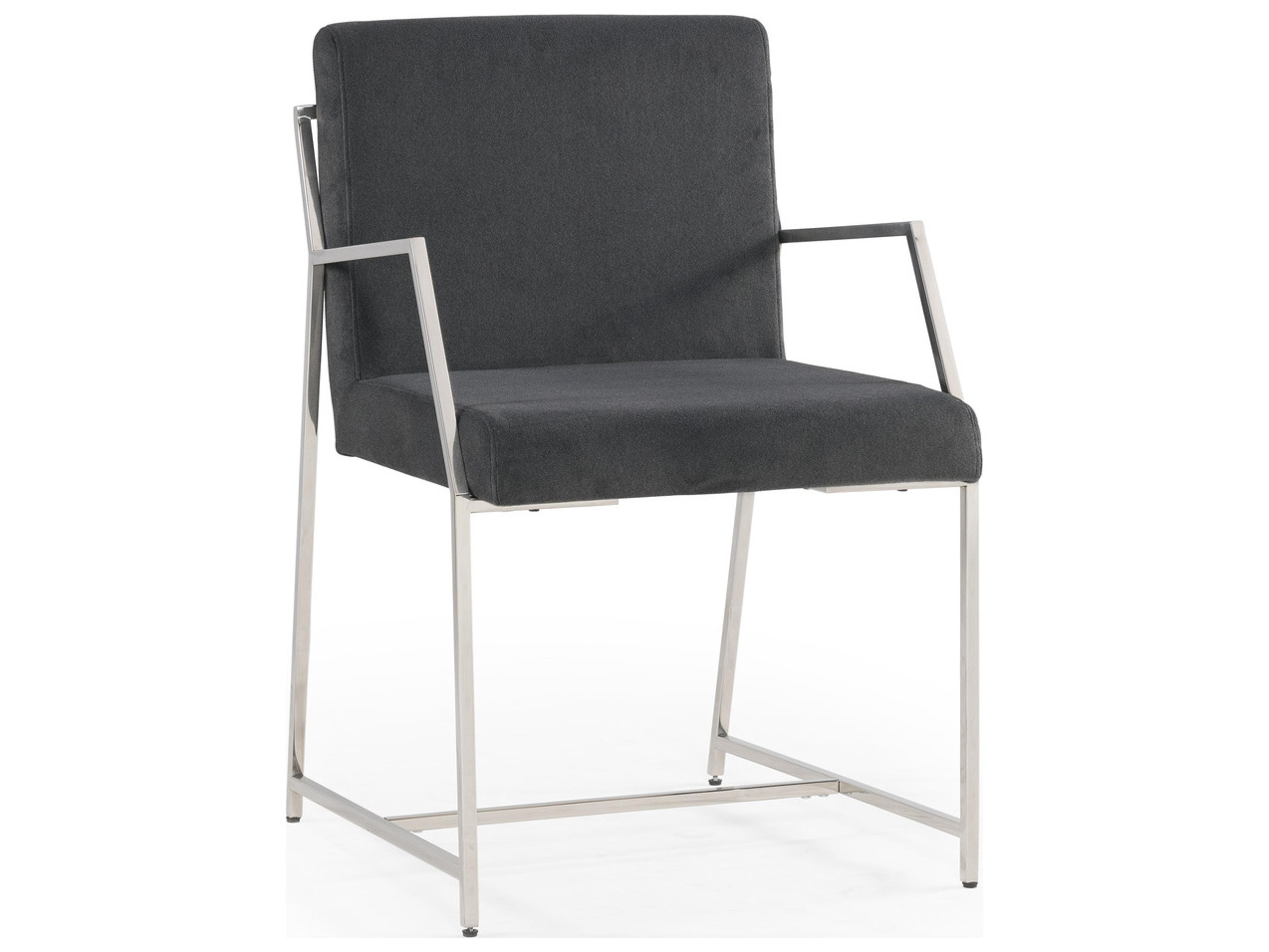 Bassett Mirror Polygon Gray Upholstered Arm Dining Chair Set of 2