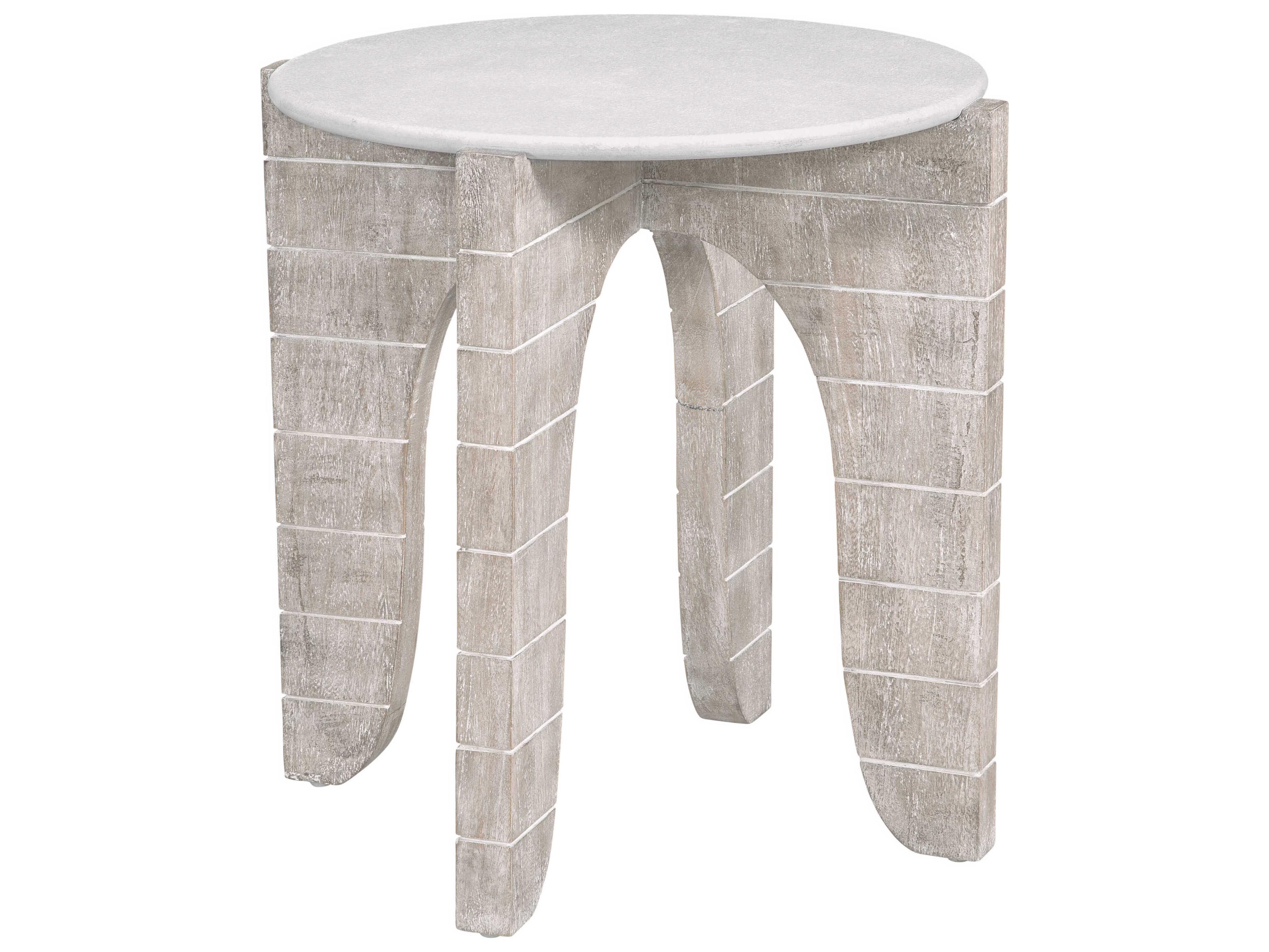 Bassett Mirror White Bali Round End Table
