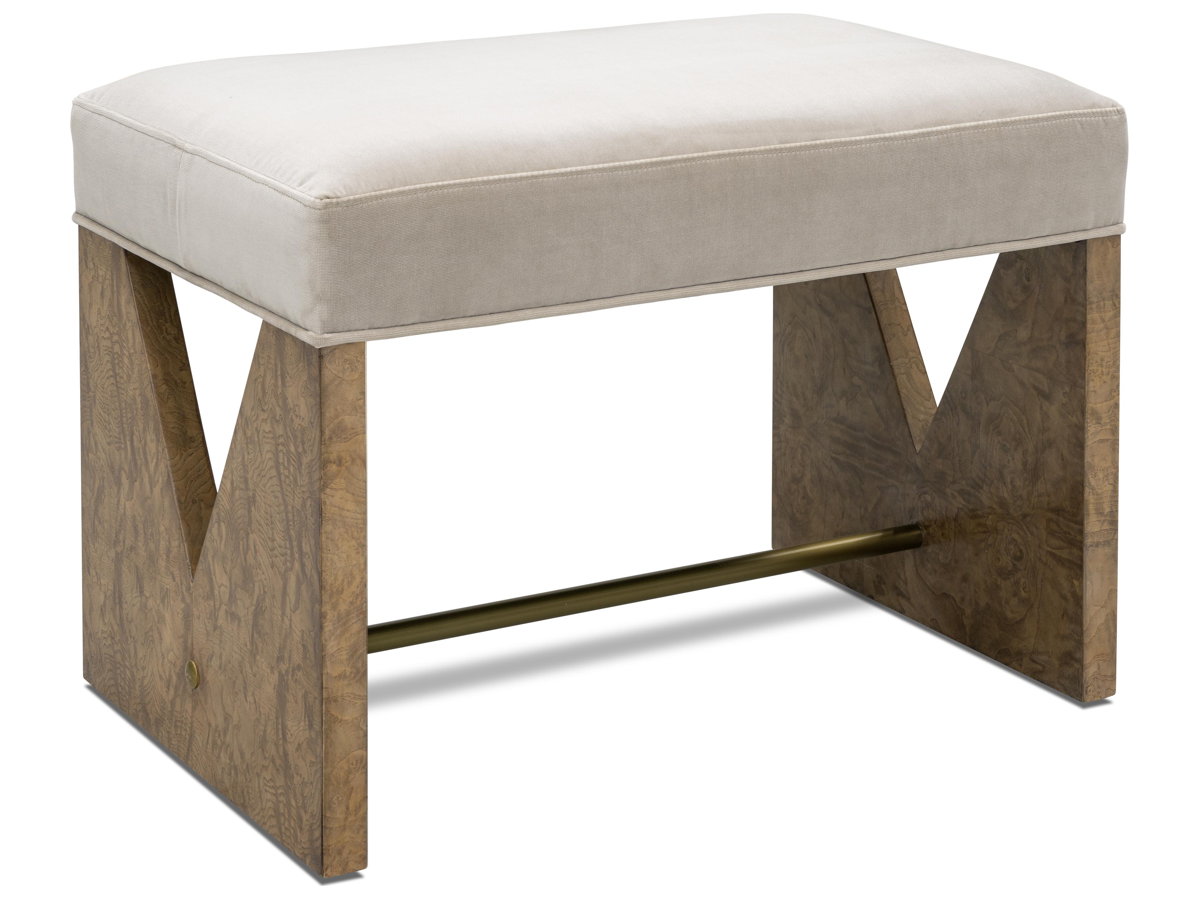 Bassett Mirror Laurent Beige Upholstered Accent Stool