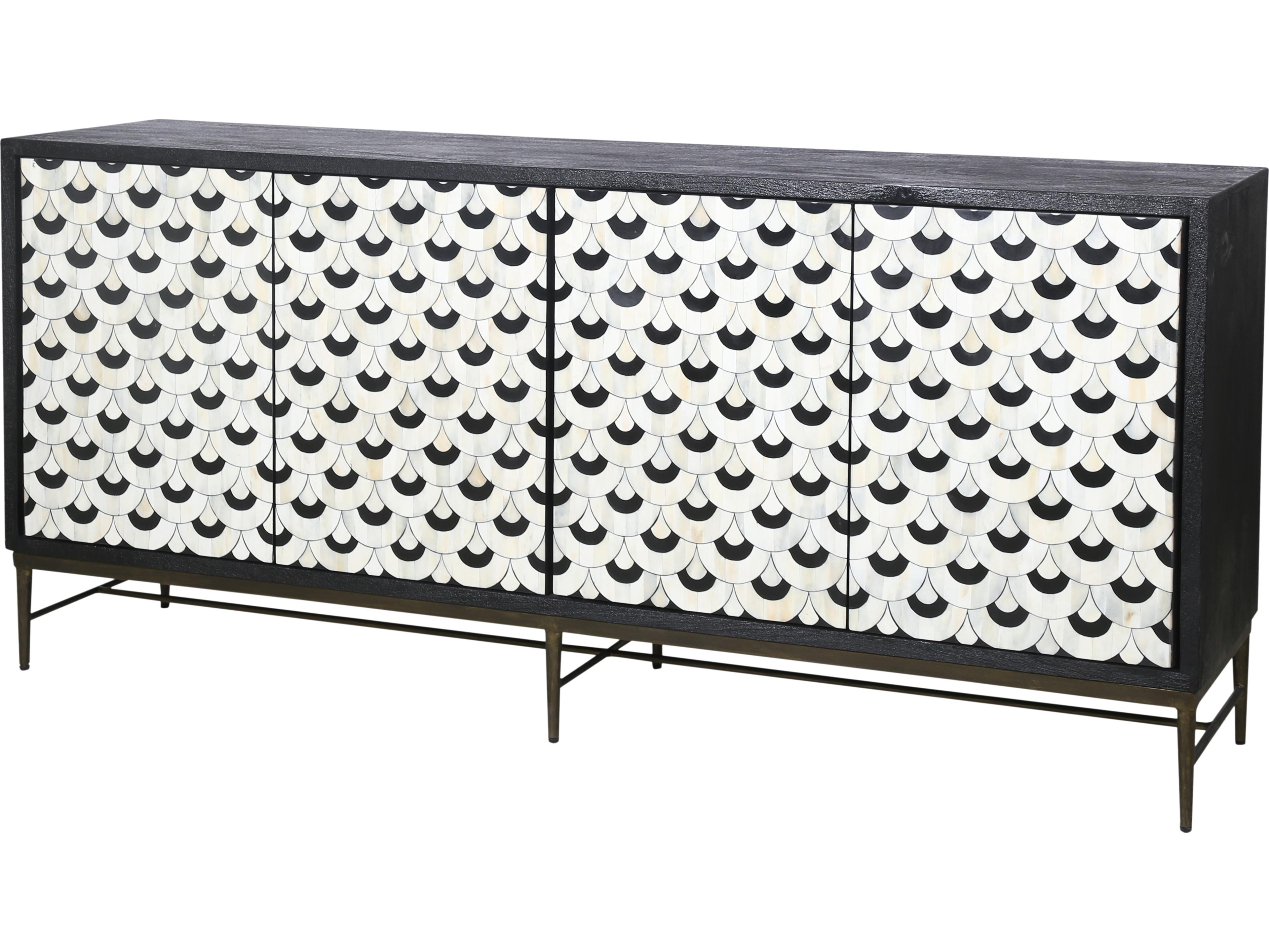 Bassett Mirror 70" Mango Wood Black Sideboard