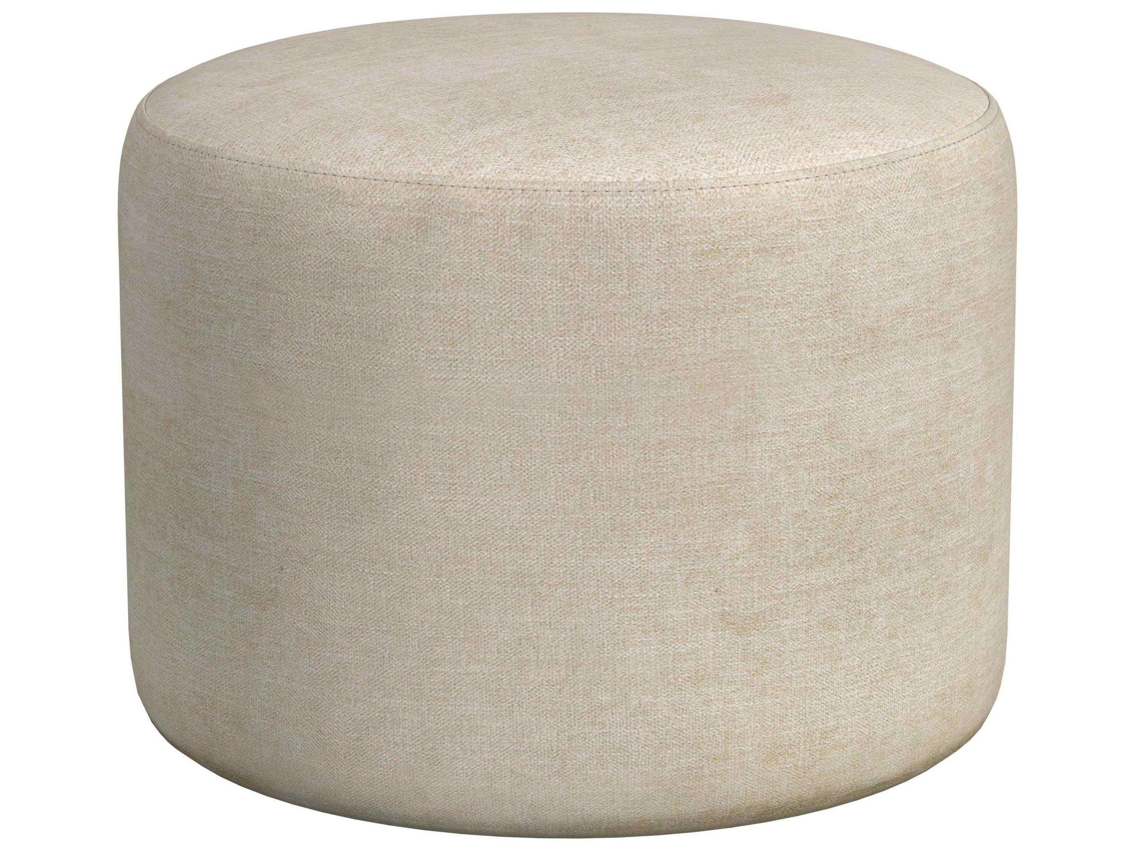 Bassett Mirror Anderson Round Cream Upholstered Ottoman