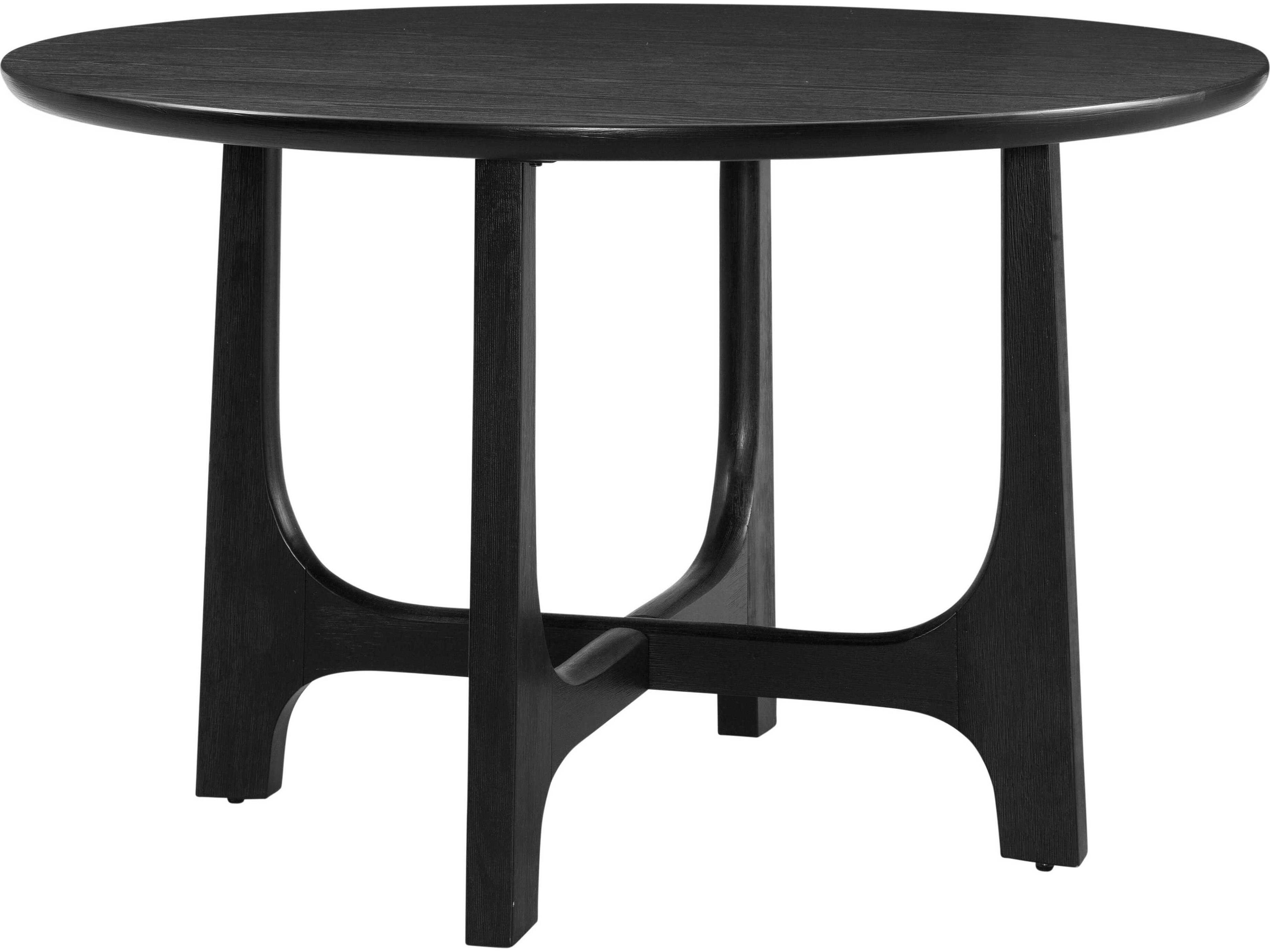 Bassett Mirror Dunnigan Round Wood Black Dining Table
