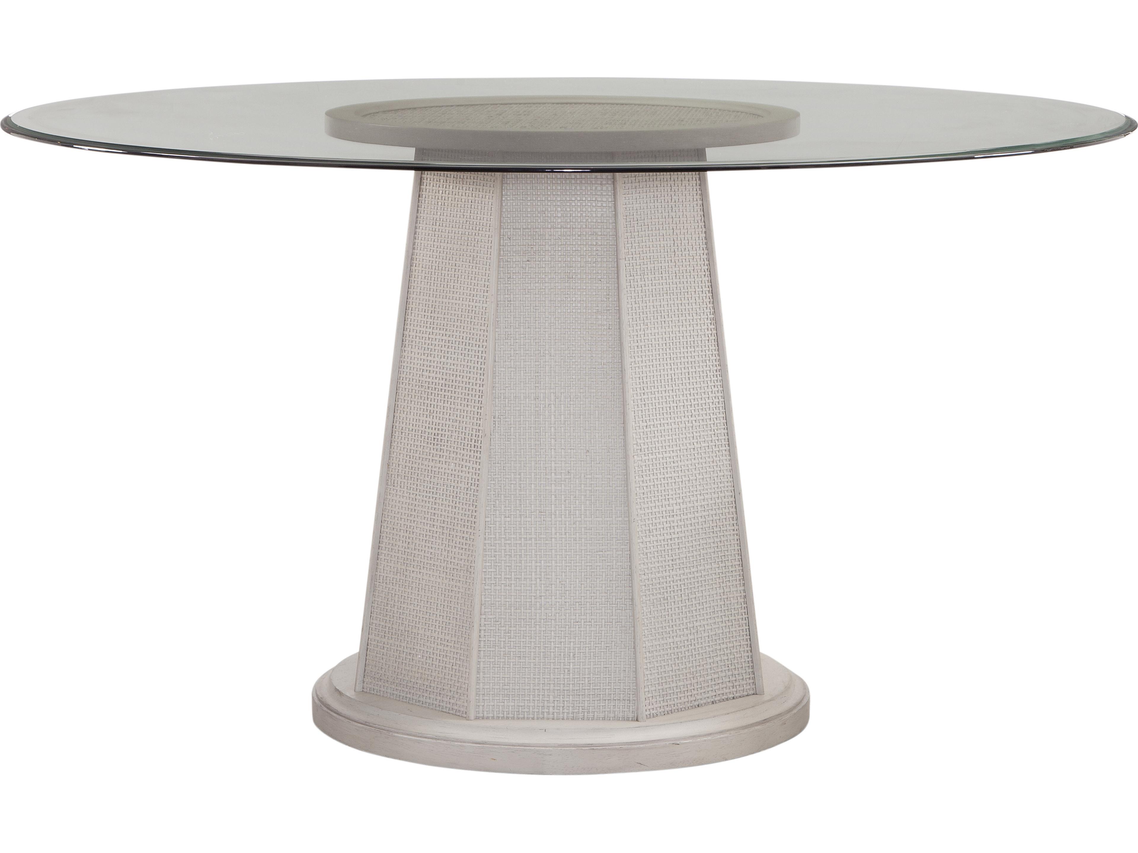 Bassett Mirror Korey Round Glass White Wash Mindi Dining Table